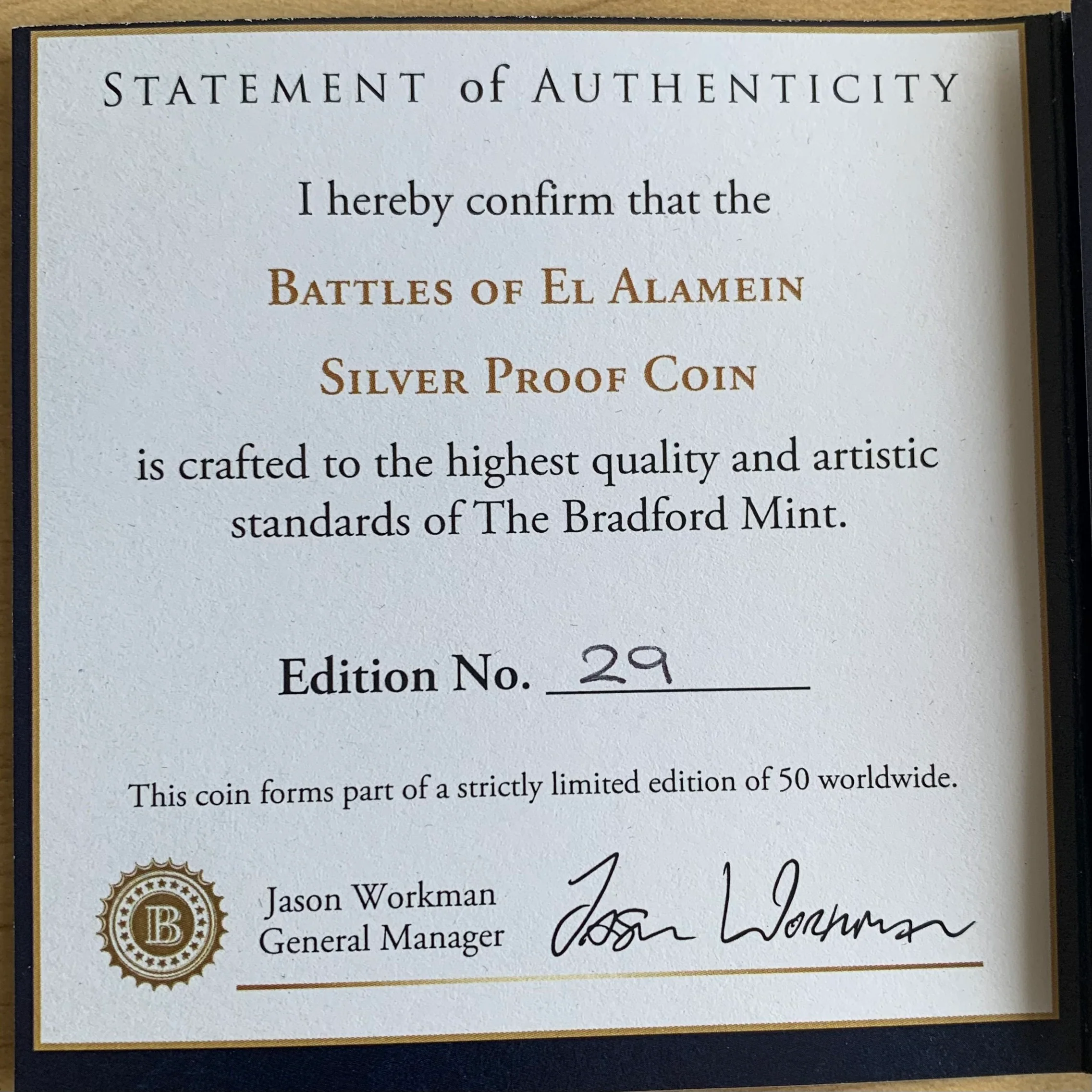 Niue 2022 Battles of El Alamein 5oz 999 Silver Coin Box Cert - Image 4