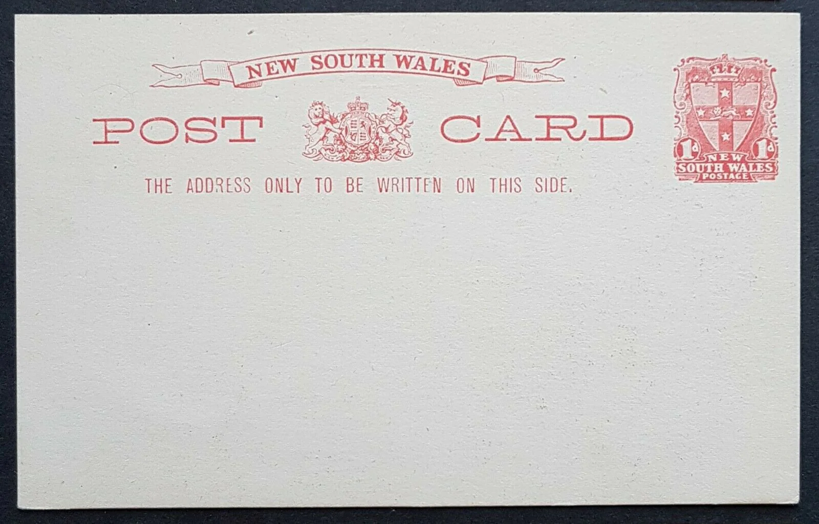 NSW 1d Arms Post Card Greetings Iron Cove Bridge HG 19a M - Image 2