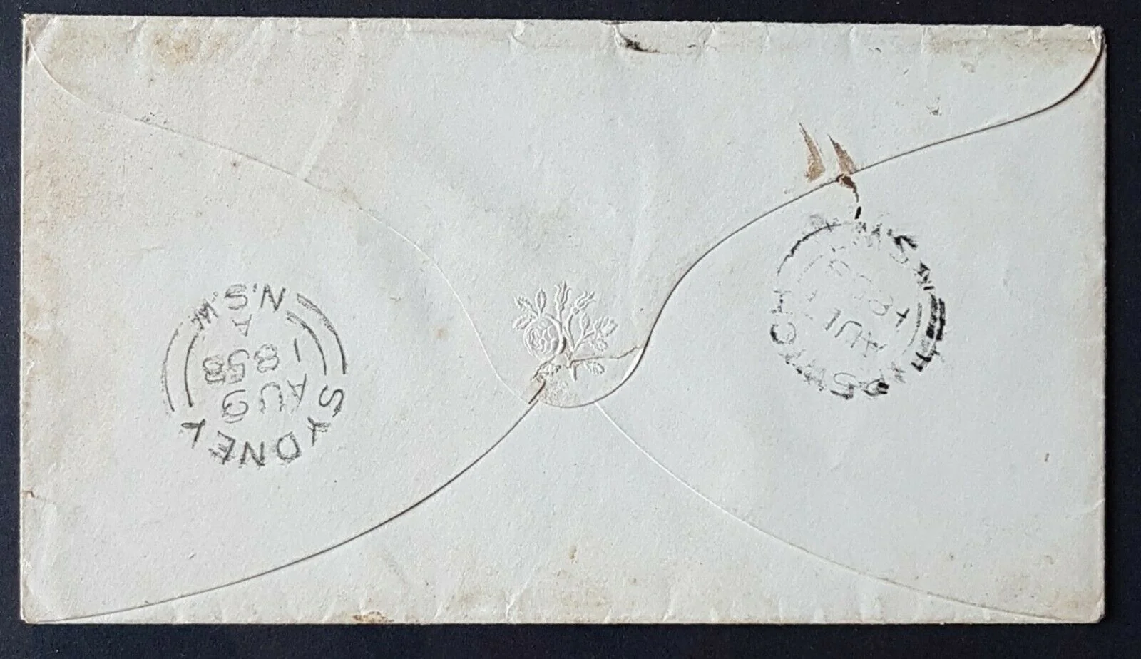 NSW - Ipswich Moreton Bay Qld pre-separation cover, Ipswich NSW backstamp1858 - Image 2