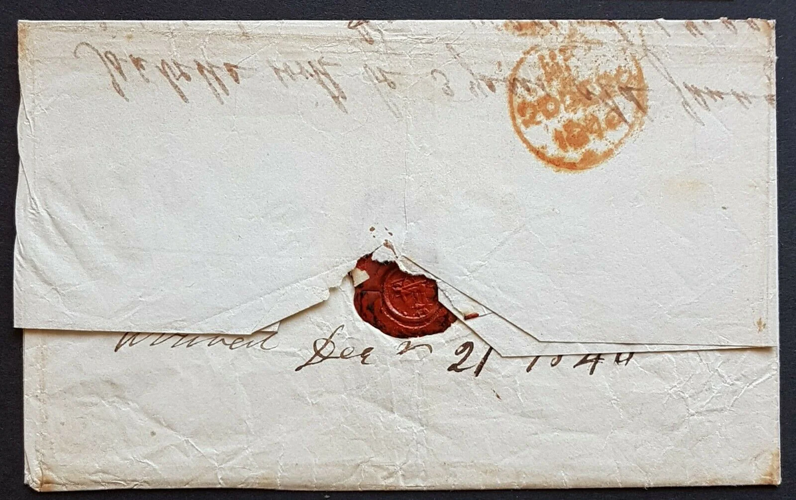 NSW Pre stamp entire Sydney 4 -8-1846 to London with red arrival stamp 20-12-46 - Image 2