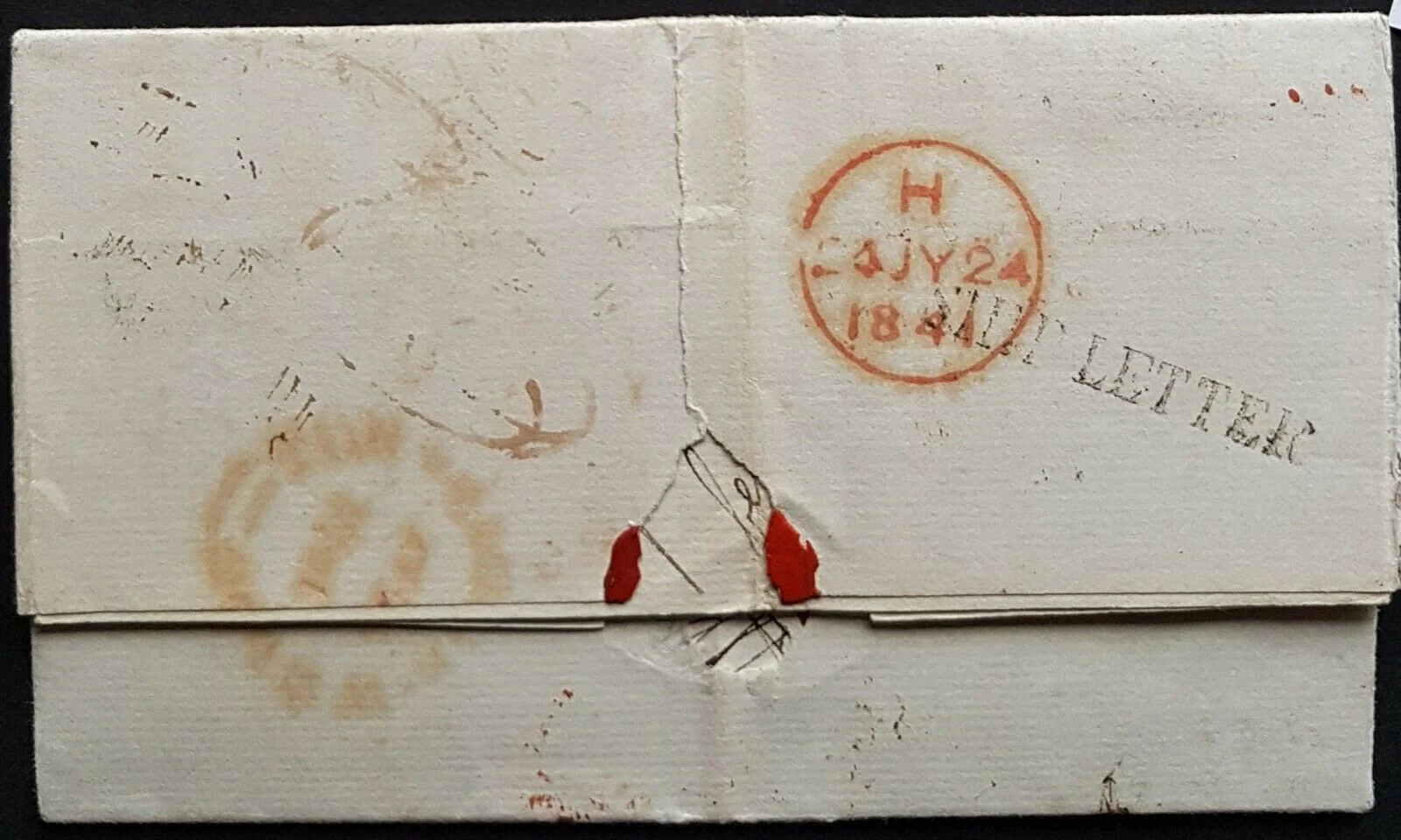 NSW Pre stamp ship letter Sydney Ap 8th 1841 to Tonbridge Wells GB 24 July 1841 - Image 2