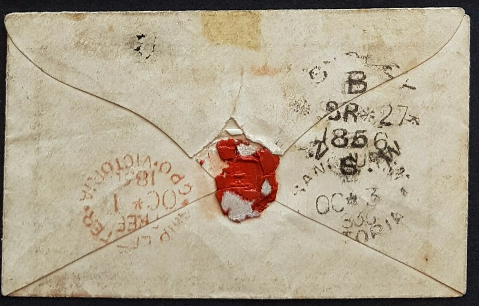 NSW -Sandhurst Victoria 3d Laureate SG 87 on cover from Sydney Se 27 1856 - Image 3