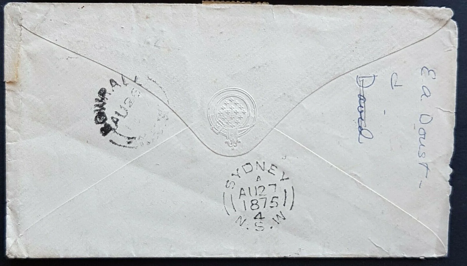 NSW - USA from Bowrall (misspelt) 2d De la Rue strip of 4, Paid All SanFrancisco - Image 2