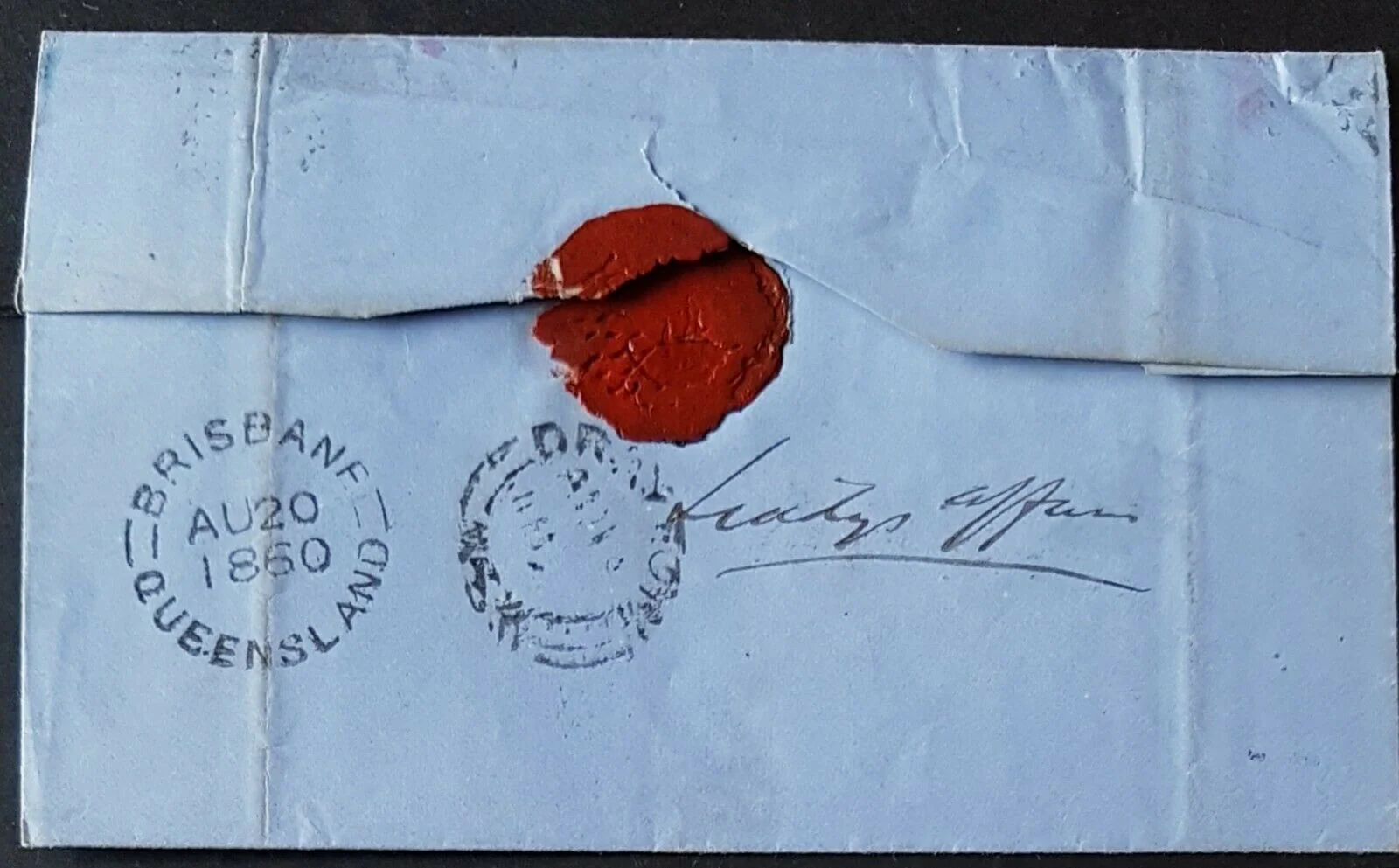 NSW used in Queensland 2d Laureate plate 2 sent Drayton to North Brisbane 1860 - Image 2