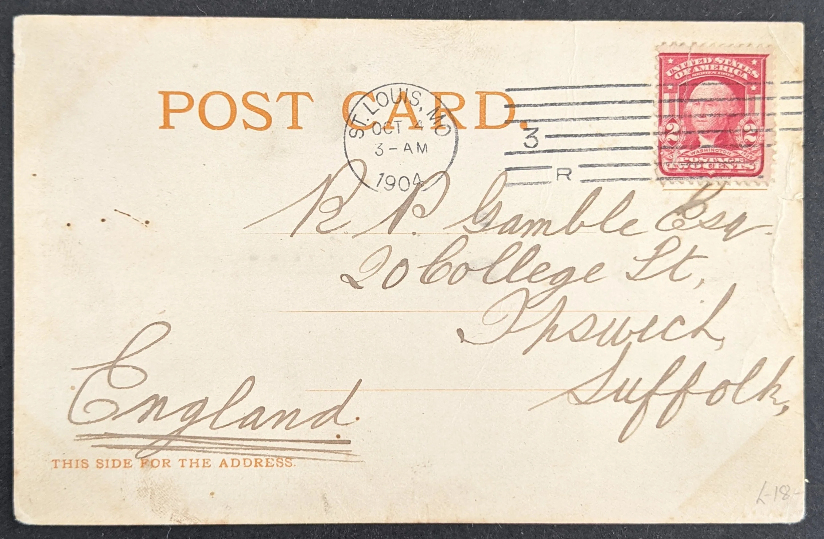 USA 1904 St Louis Olympic Games Palace of Mines Postcard - Image 2