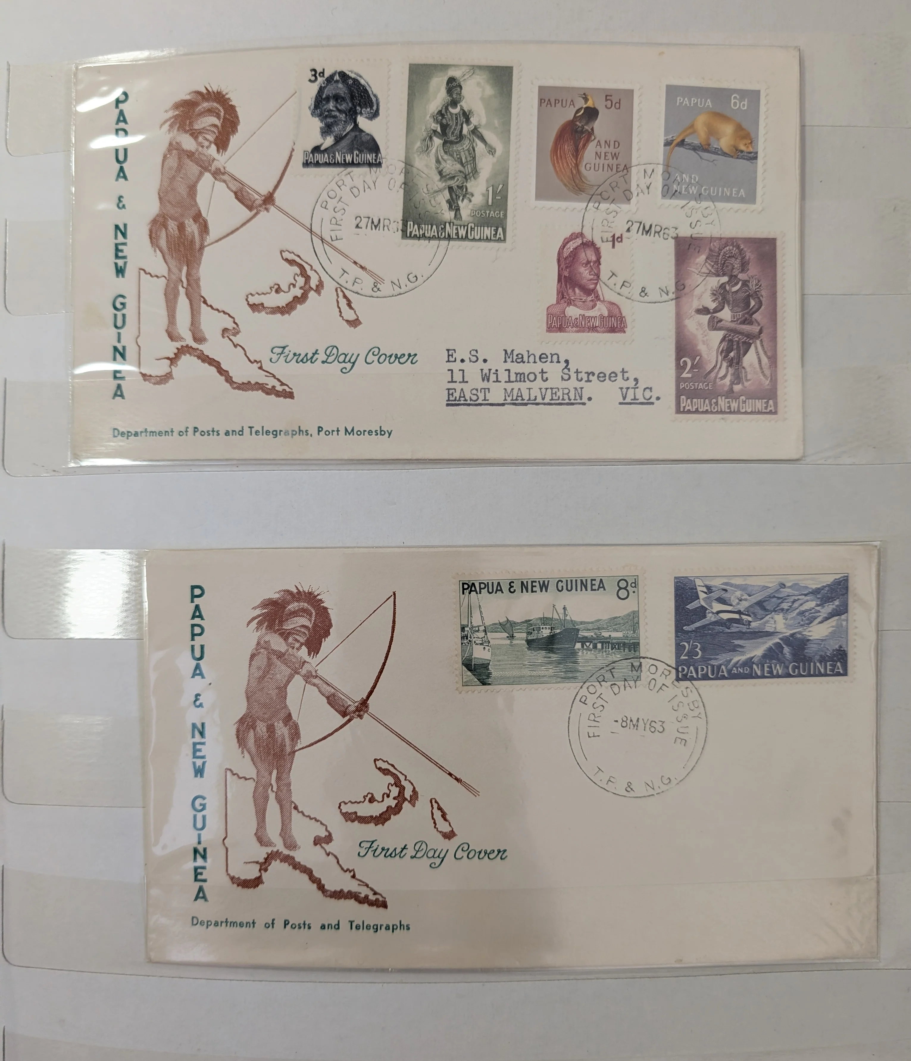 Papua New Guinea 1960-1984, Collection of 71 Different Covers with beautiful sets of stamps - Image 2