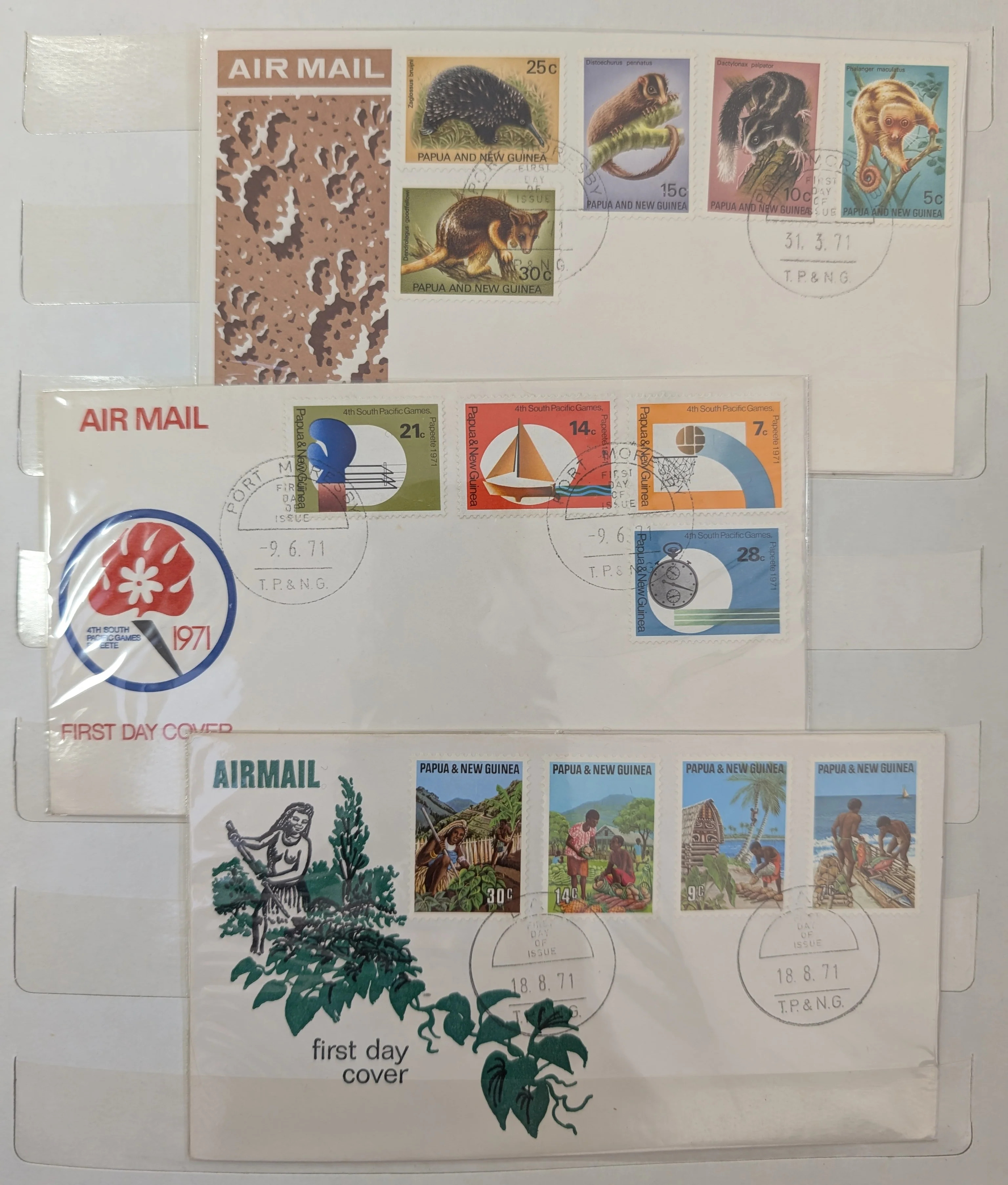 Papua New Guinea 1960-1984, Collection of 71 Different Covers with beautiful sets of stamps - Image 6
