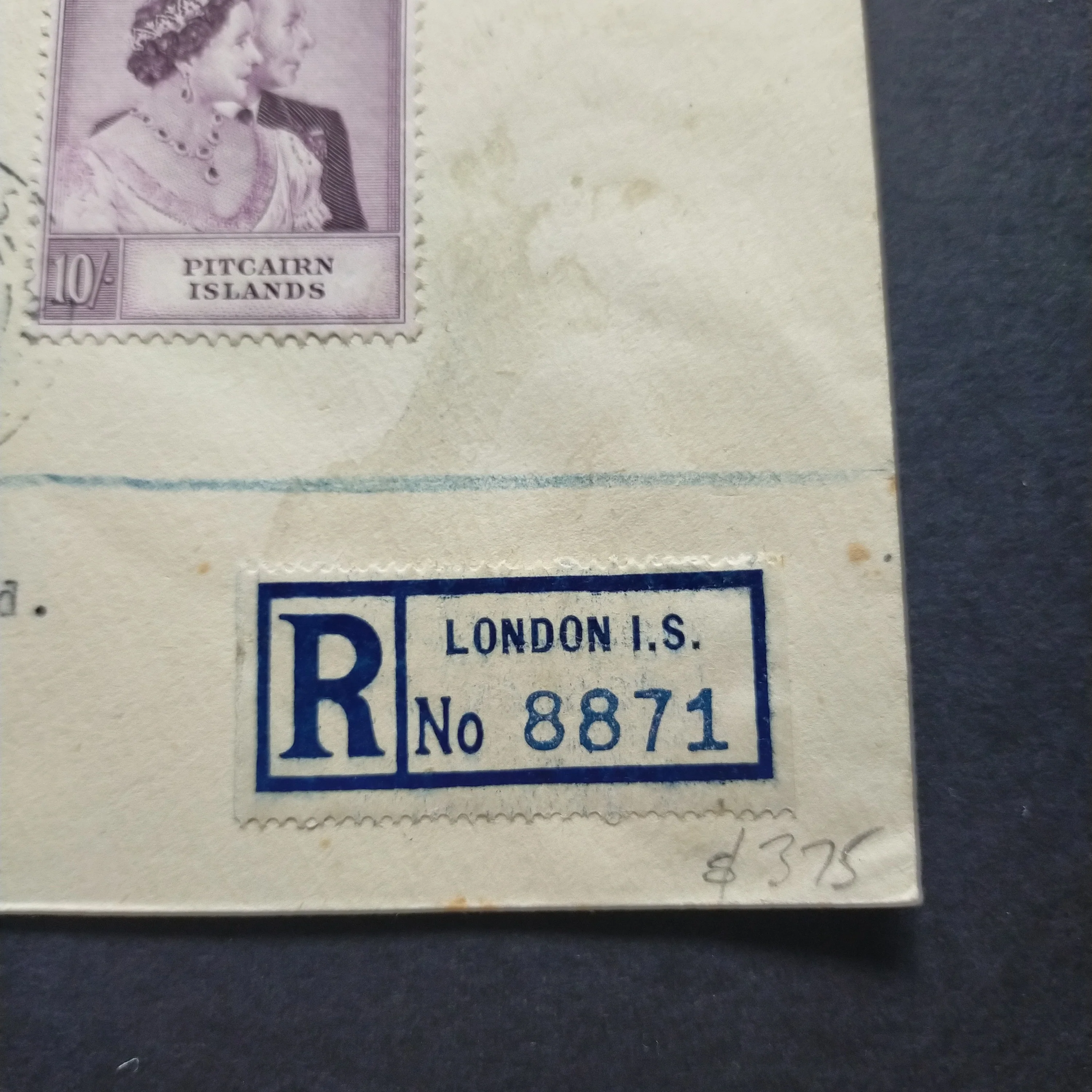 Pitcairn Islands Cover 1923-1948 Royal Wedding Stamps 1949 CDS Pitcairn Islands to Grimsby England Registered - Image 4
