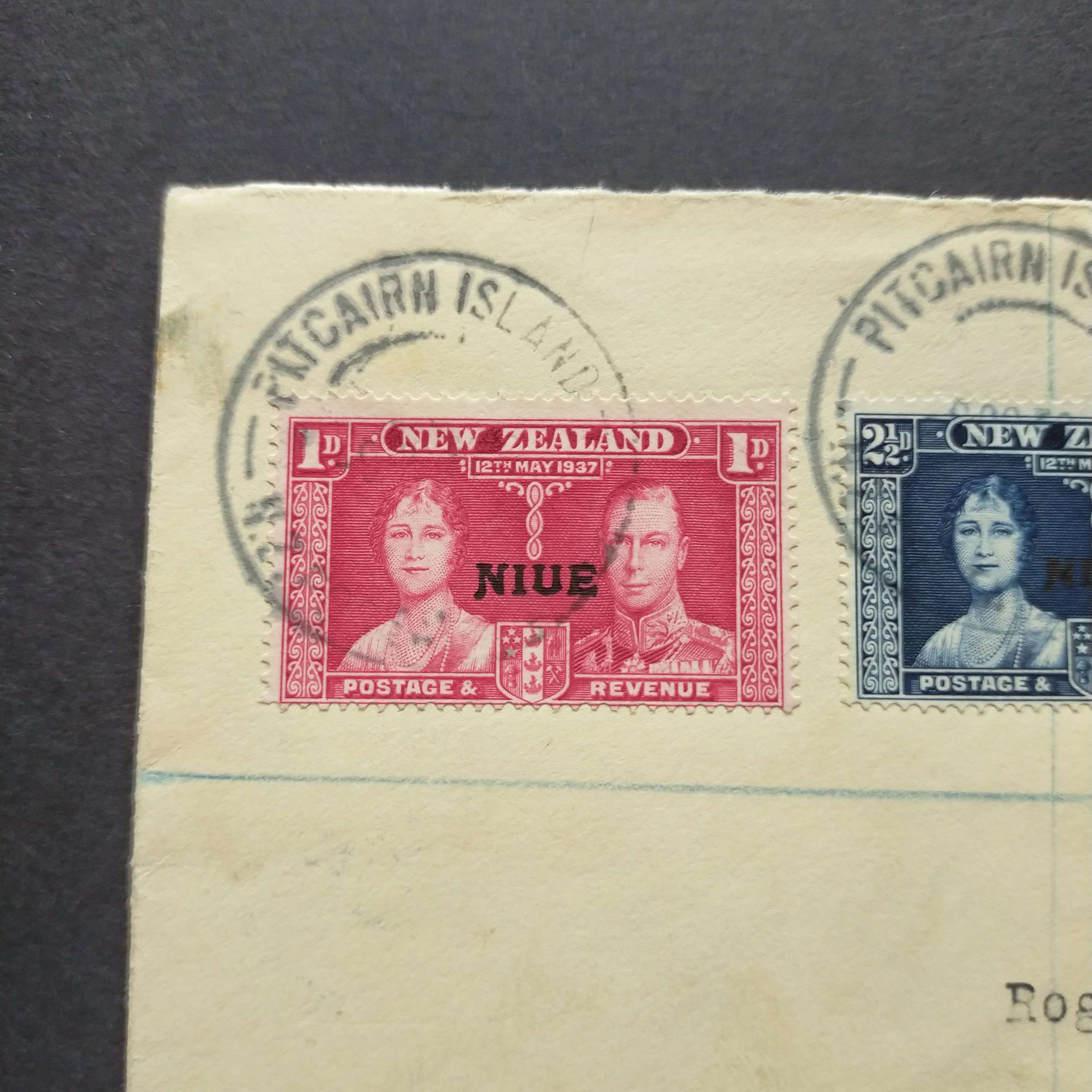 NZ Pitcairn Islands Cover 1939 CDS Pitcairn Islands to Grimsby England Registered - Image 4
