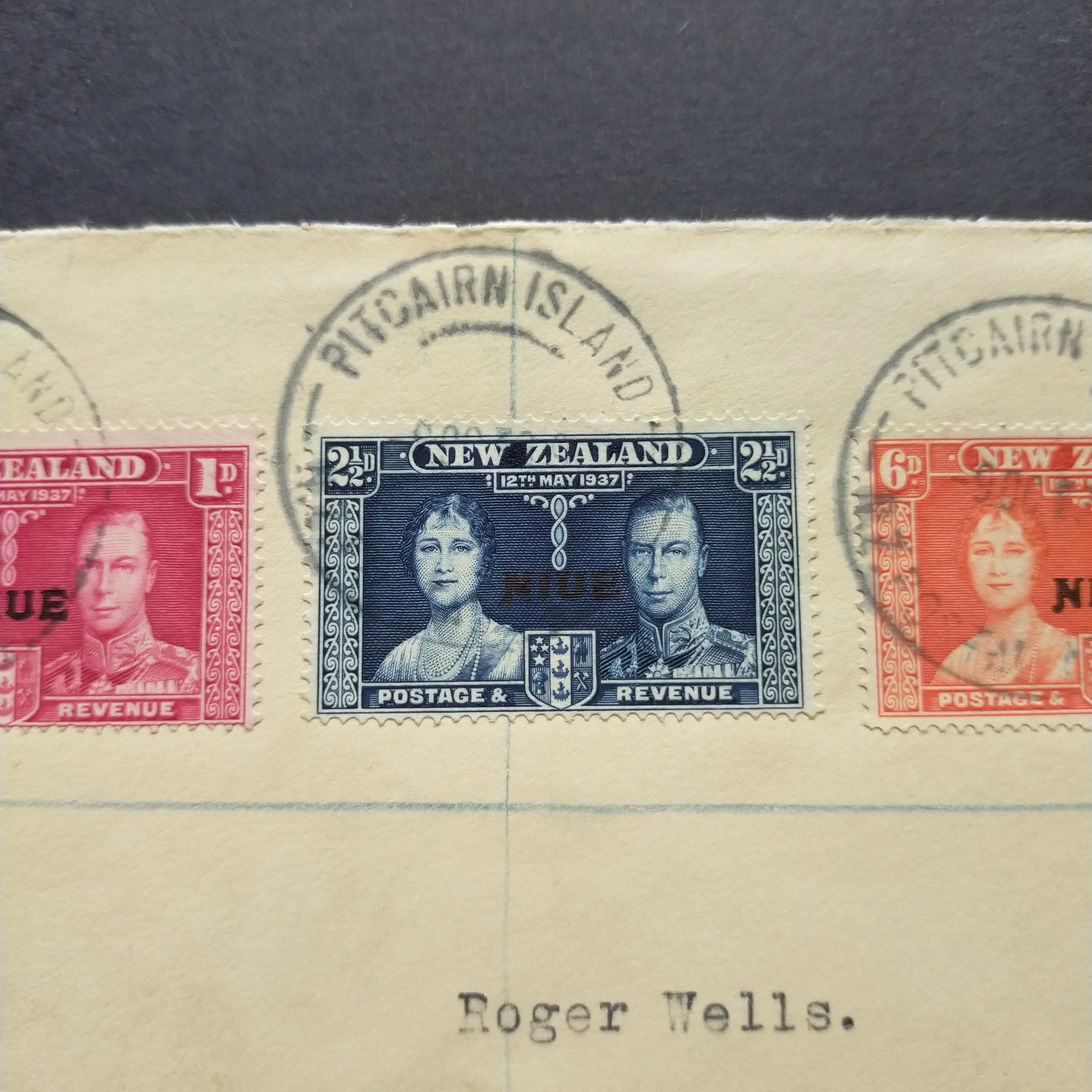 NZ Pitcairn Islands Cover 1939 CDS Pitcairn Islands to Grimsby England Registered - Image 5