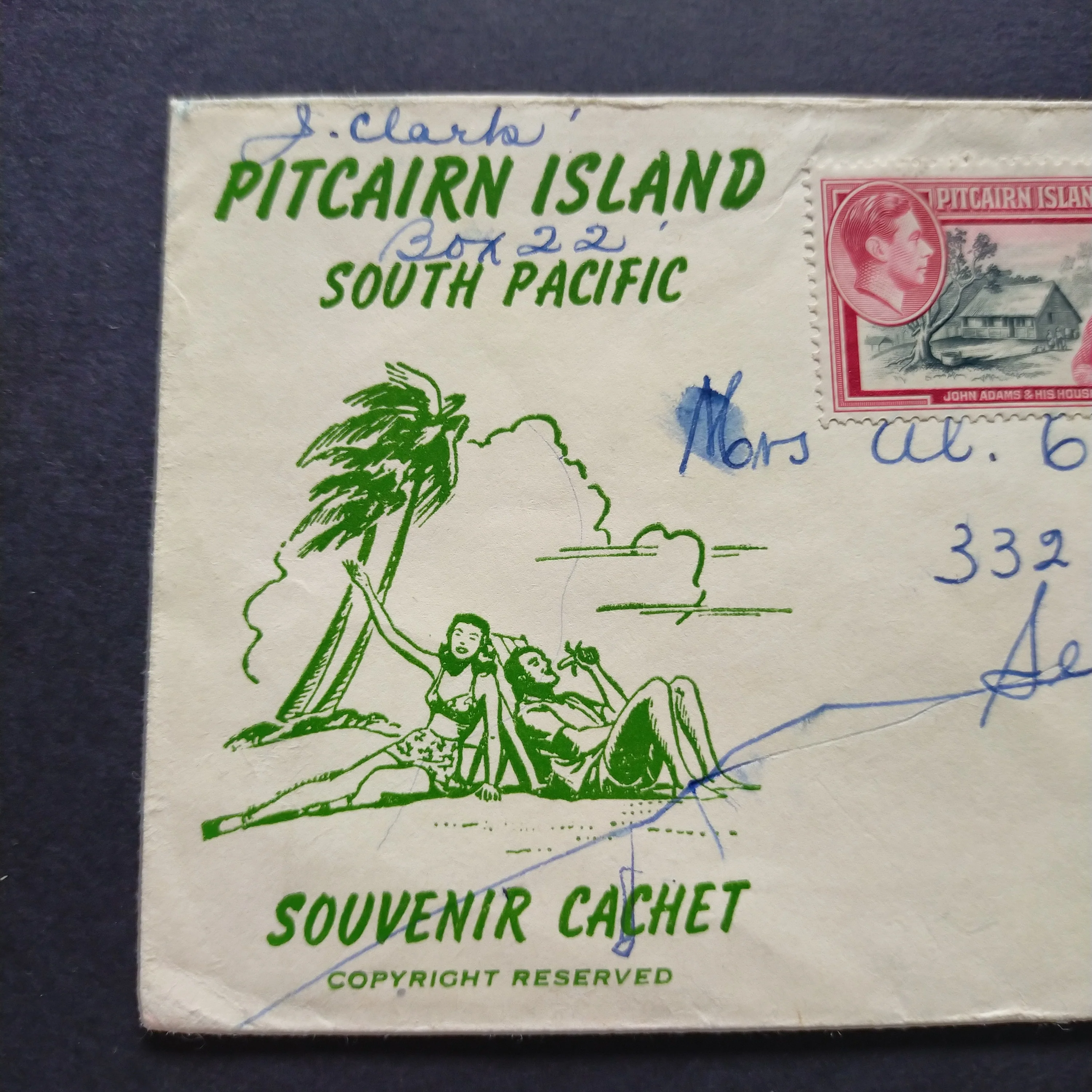 Pitcairn Islands Cover Souvenir Cachet Pitcairn Islands to Seattle Washington USA - Image 4
