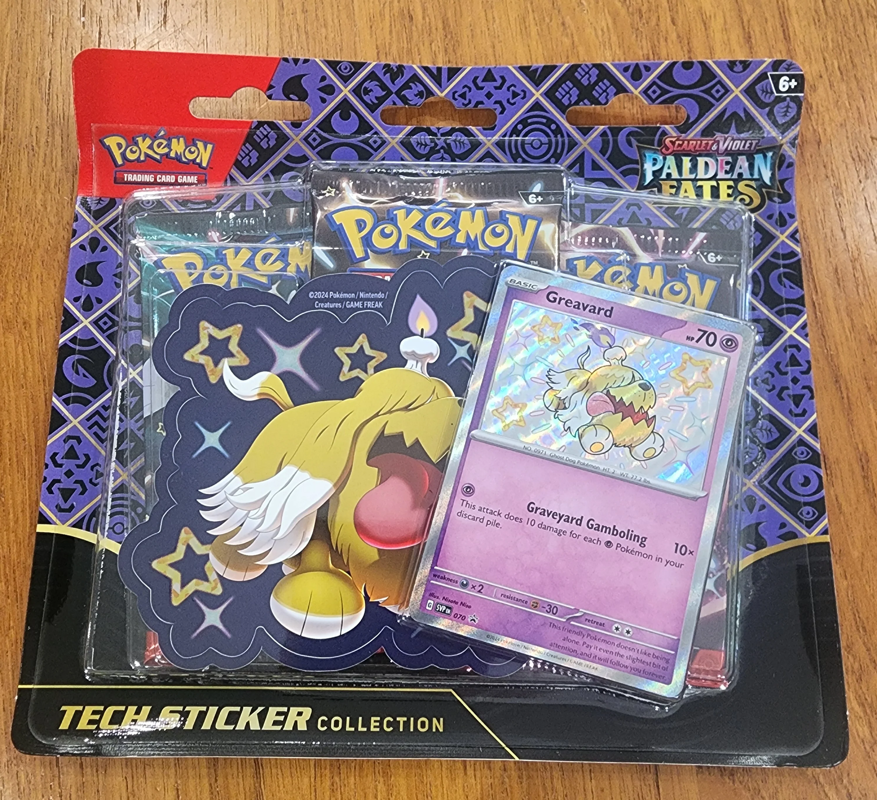 Pokemon TCG Paldean Fates Tech Sticker Collection 3 Packs - Greavard