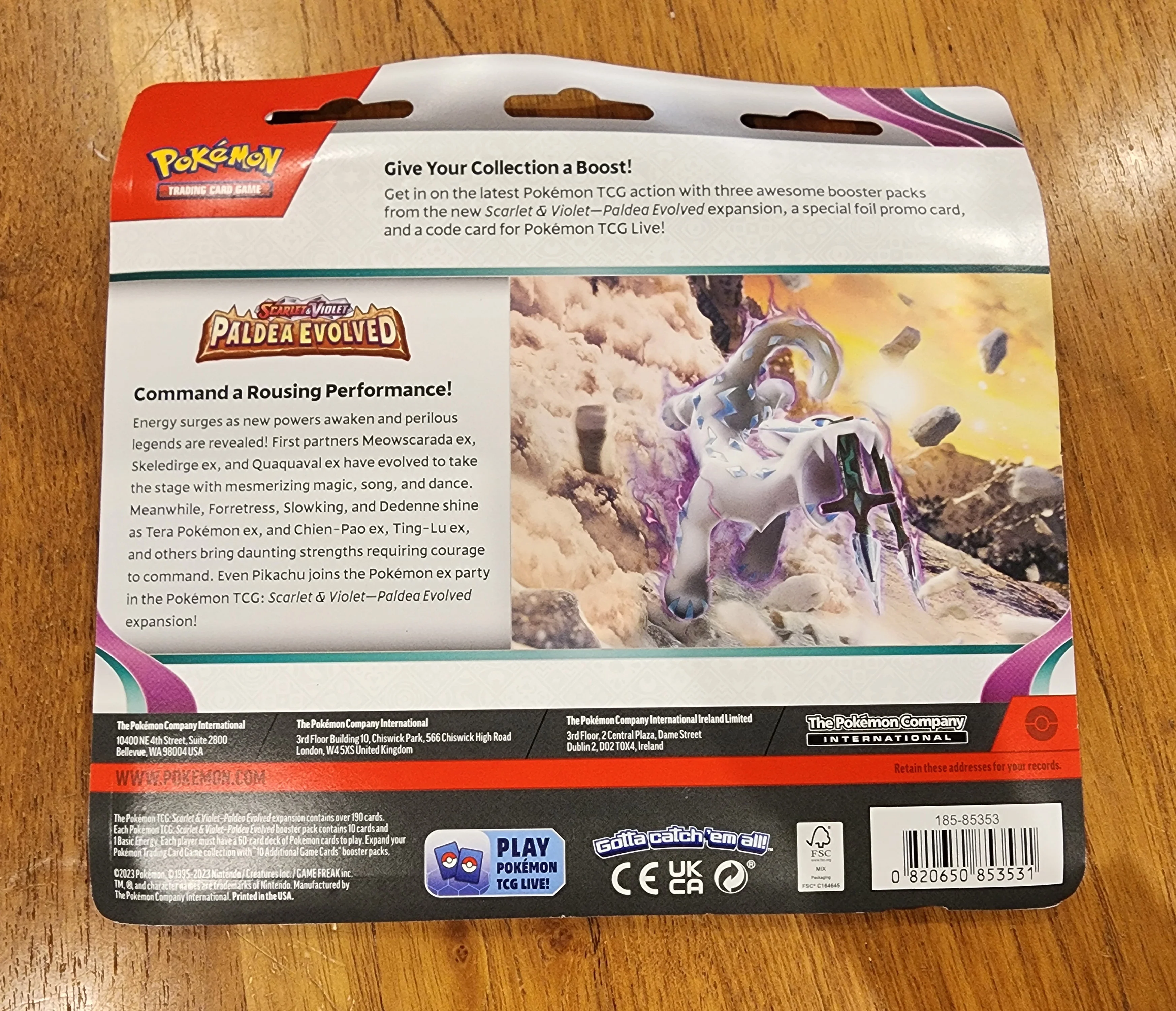Pokemon TCG Paldea Evolved Triple 3 Pack Blister Varoom NEW/SEALED - Image 2