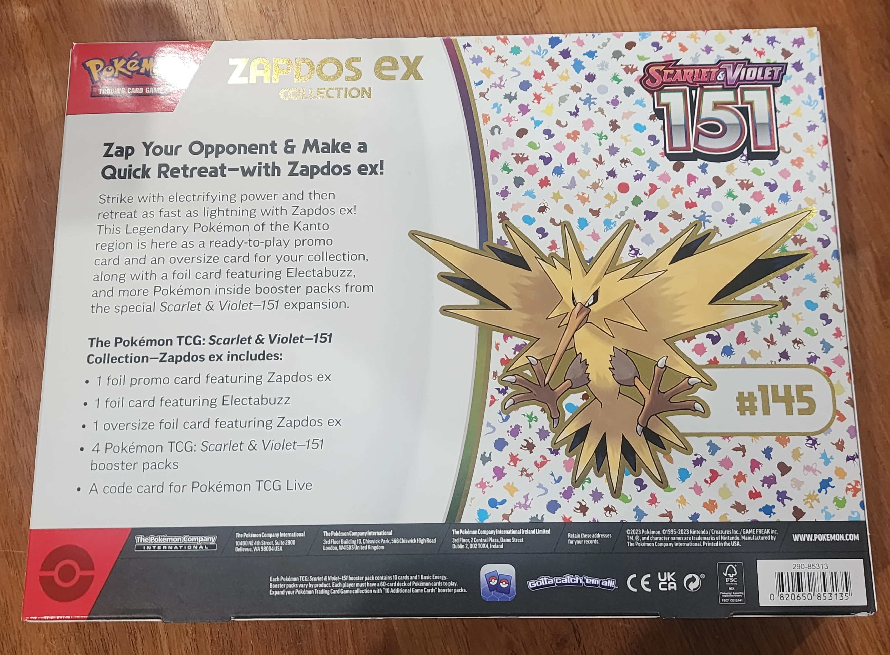 Pokemon TCG Scarlet & Violet 151 Zapdos EX Collection Box Sealed NEW - Image 2