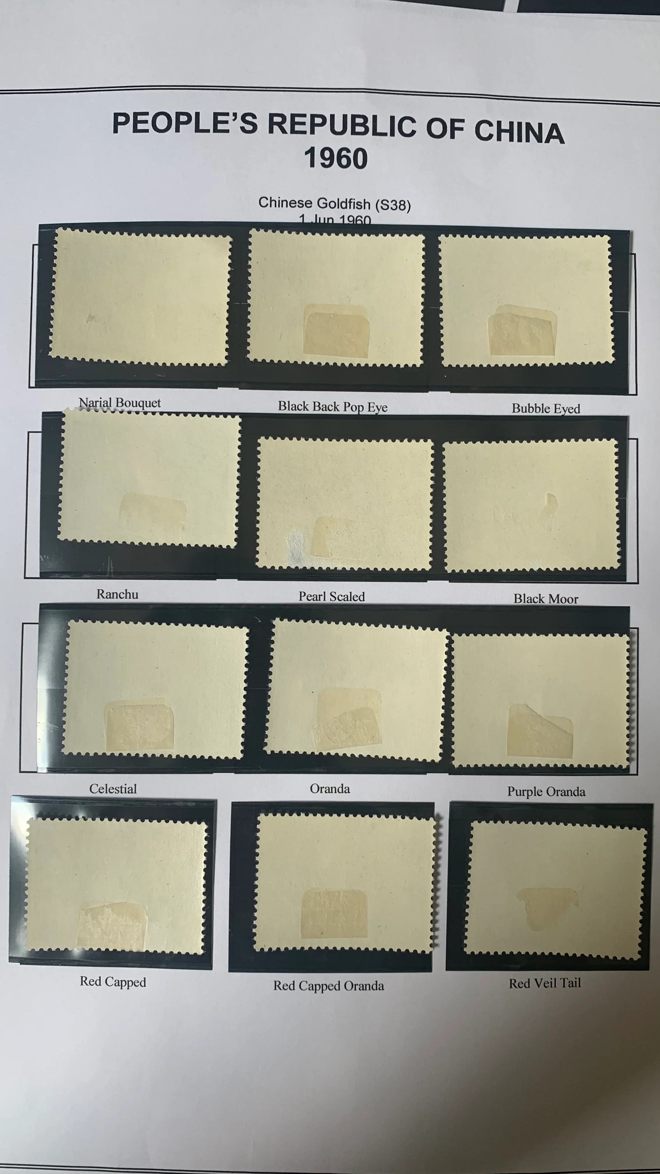 PRC China 1960 Goldfish S38 Set mounted Mint - Image 2