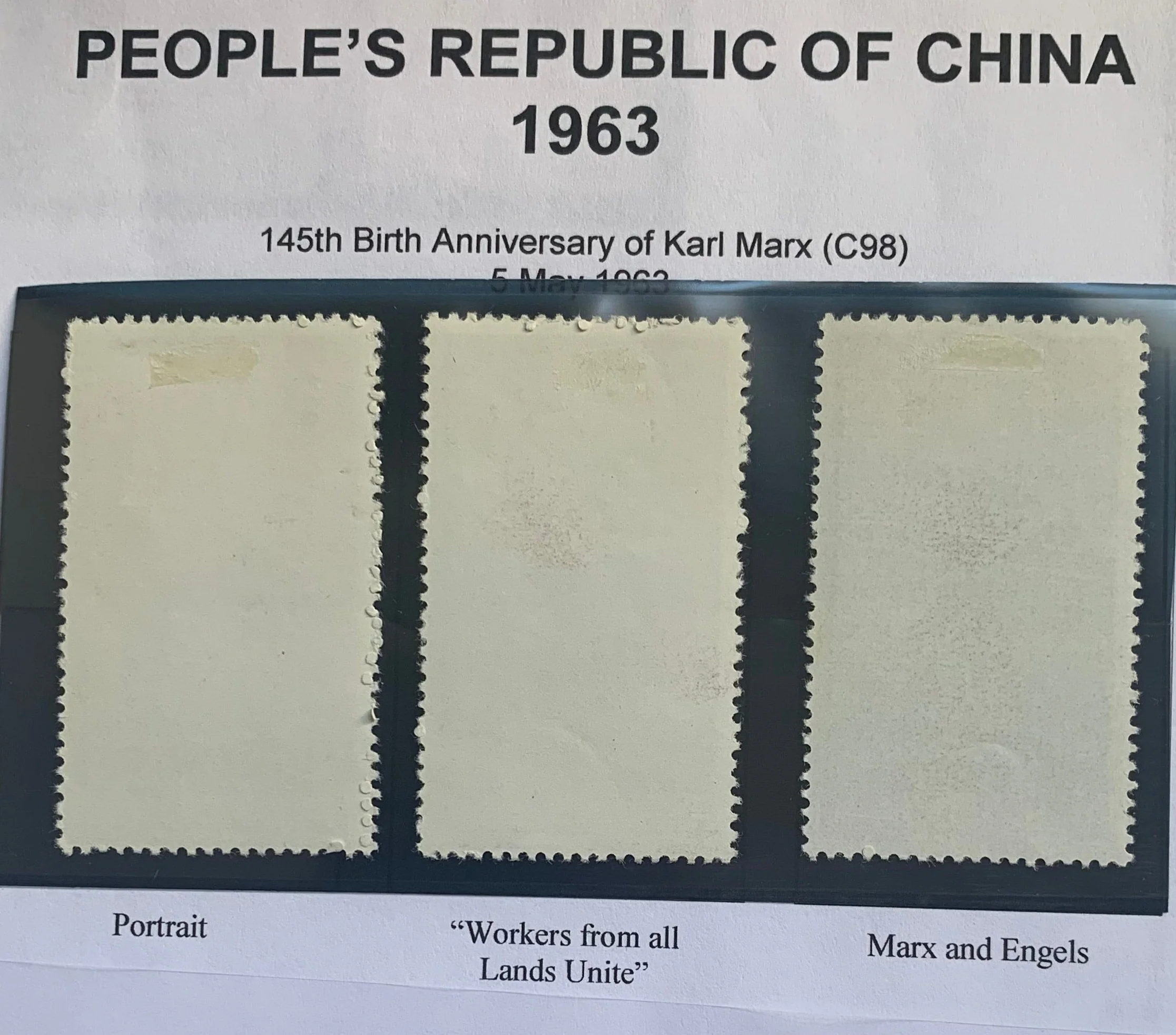 PRC China 1963 Karl Marx C98 mint Set - Image 2