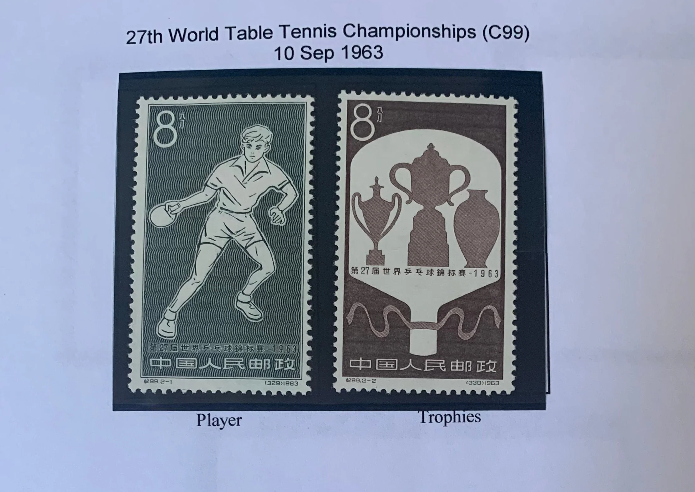 PRC China 1963 Table tennis C99 Set mounted mint.