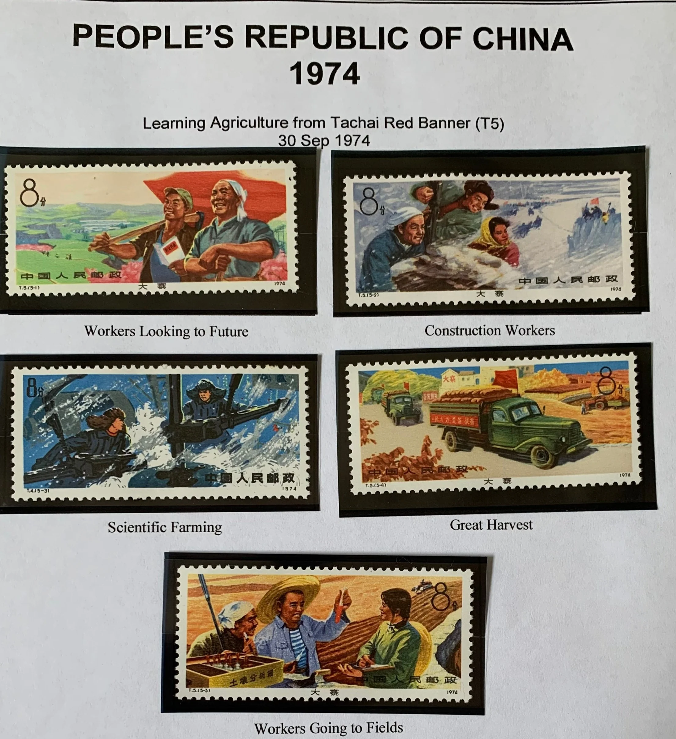 PRC China 1974 Agriculture T5 Complete Set MNH