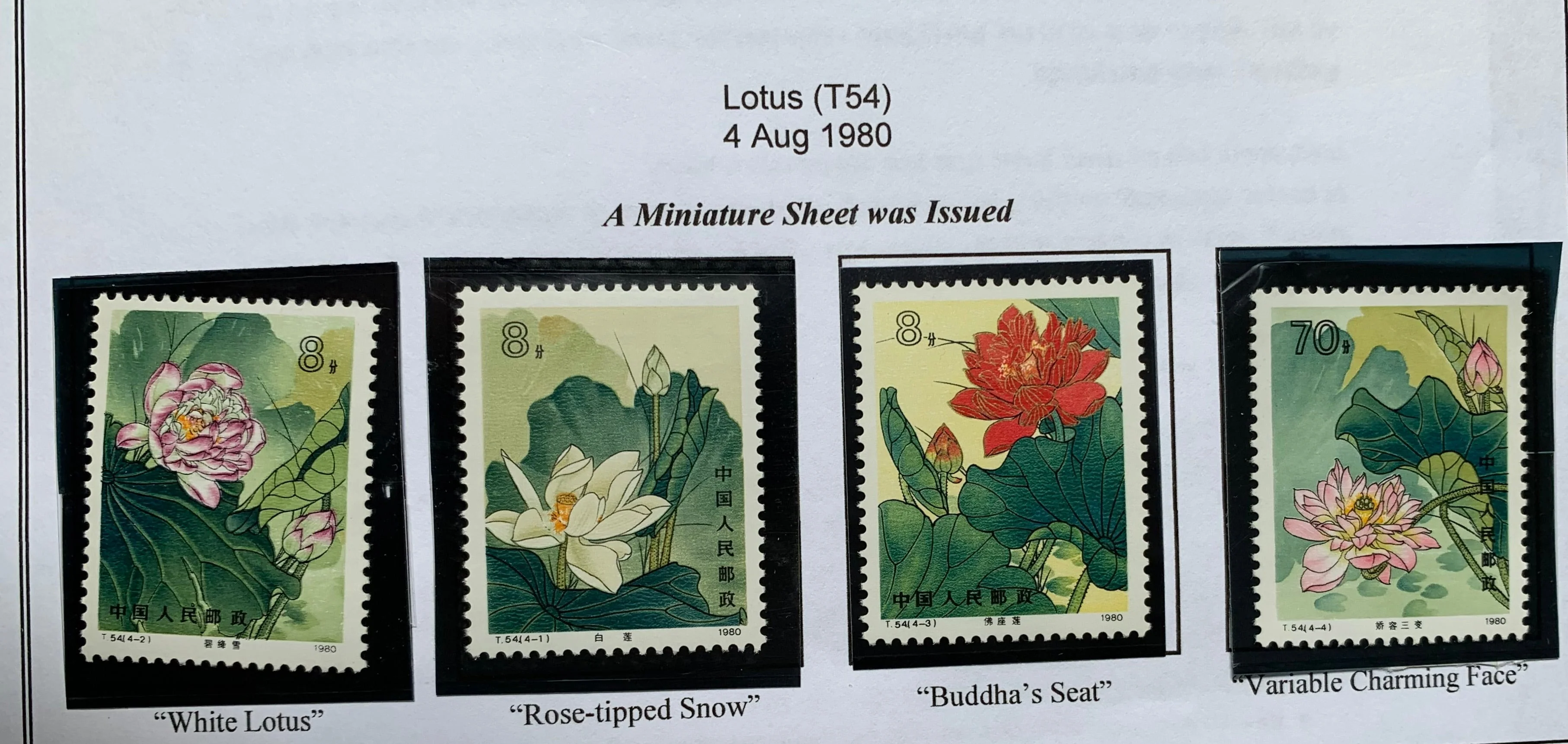 PRC China 1980 Lotus Set Superb MUH T54