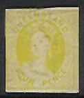 Queensland Australian States 4d Chalon pale yellow color trial. Similar to SG 89