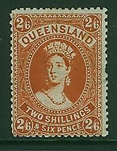 Queensland Australian States SG 309b 2s 6d Dull orange large Chalon MUH superb