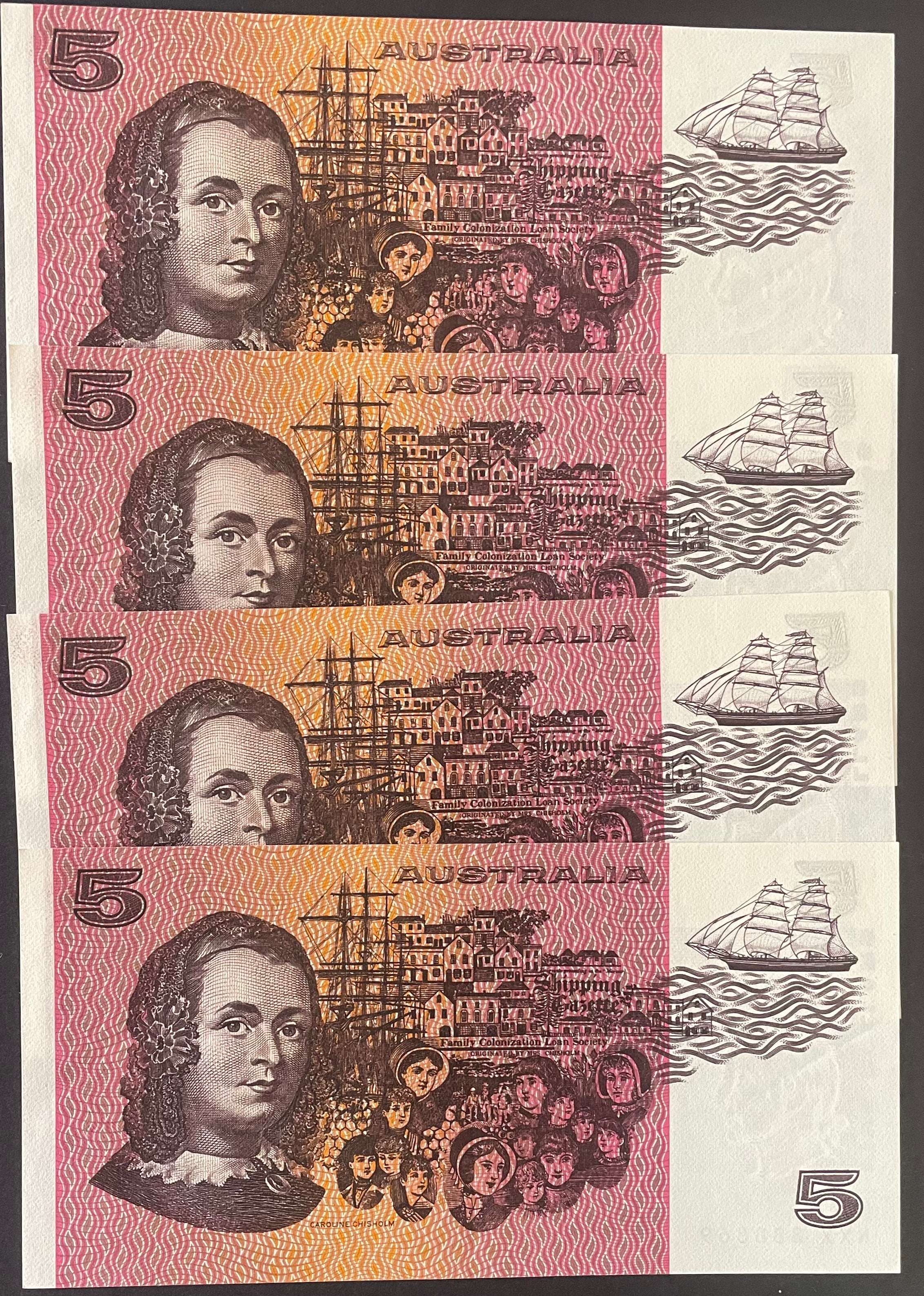 Australia $5 Knight/Stone Banknote Uncirculated Run of 4. R207 - Image 2