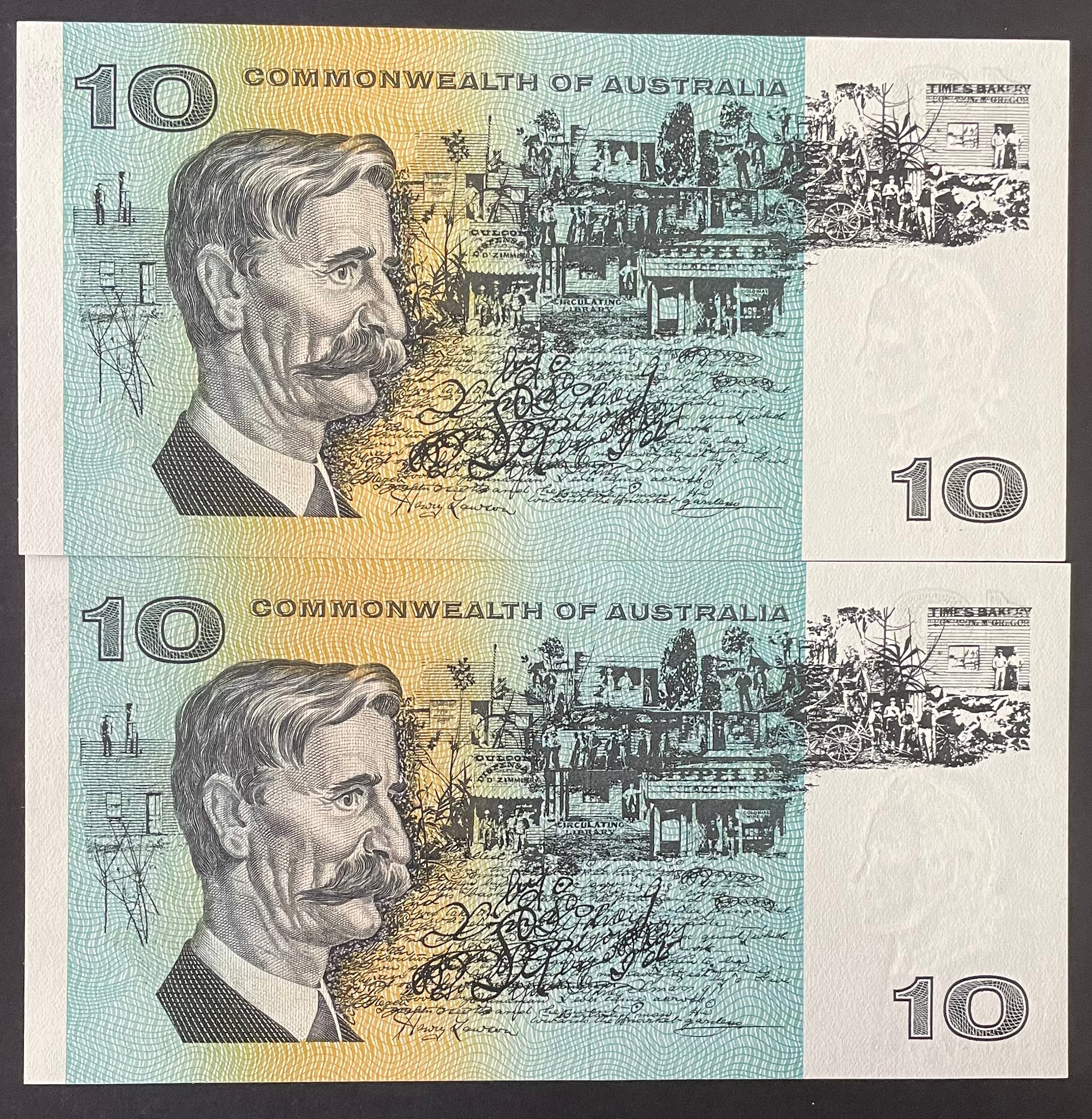 Australia $10 Phillips/Randall  Banknote Uncirculated Pair R303 - Image 2