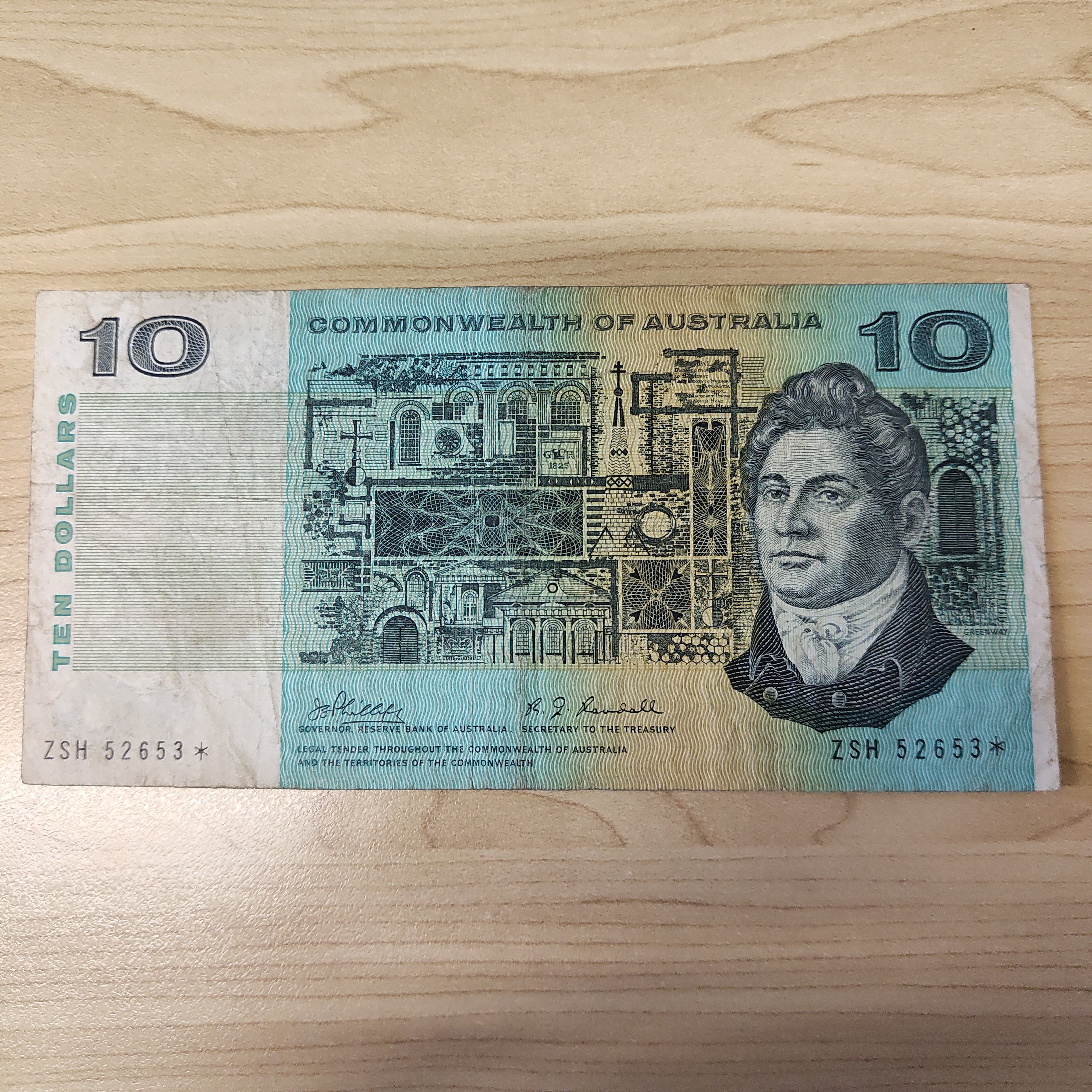 R303s $10 Commonwealth Of Australia Phillips/Randall Star Banknote Fine