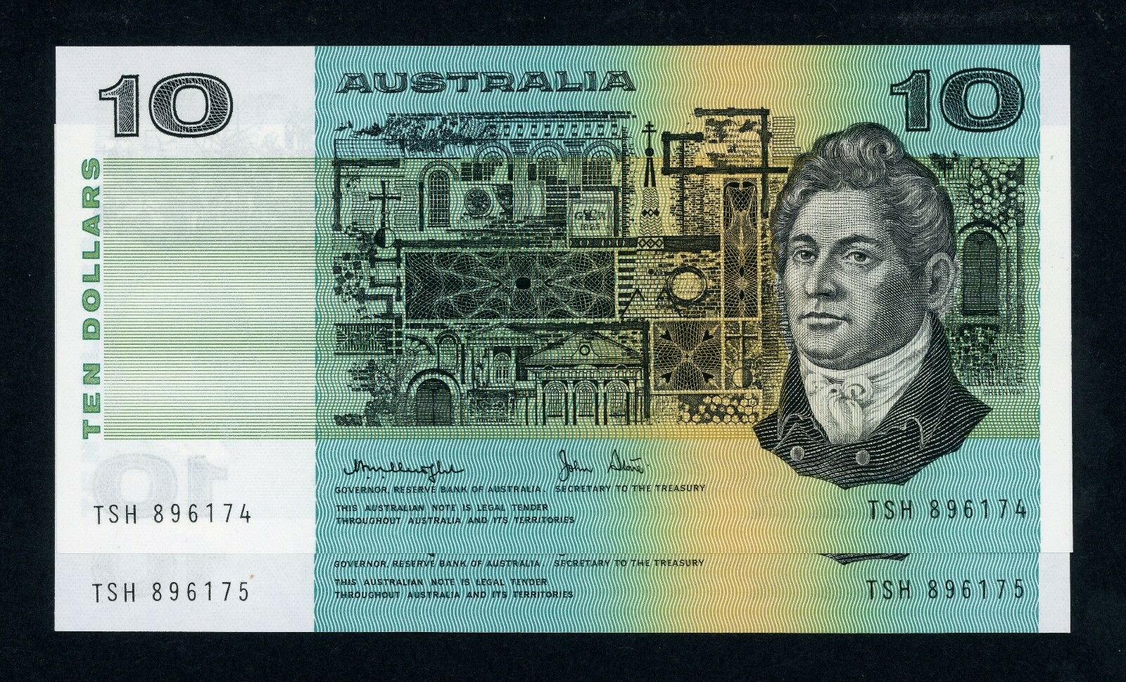 R307a Mc168 Ten Dollar $10 Knight/Stone Gothic Unc Pair