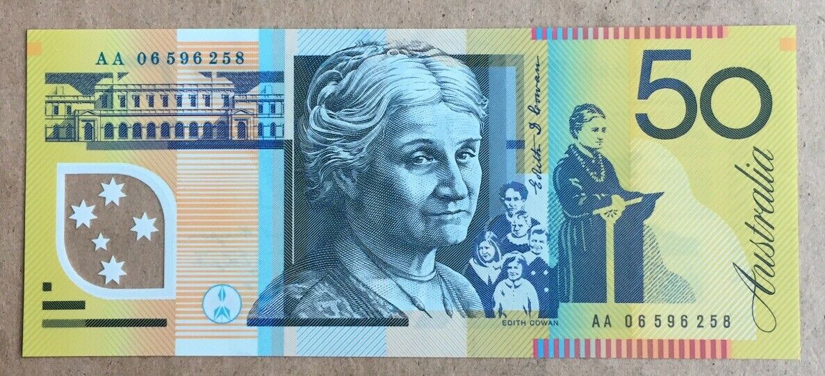 R520dF 2006 $50 Australia Macfarlane Henry First Prefix AA06 Uncirculated.