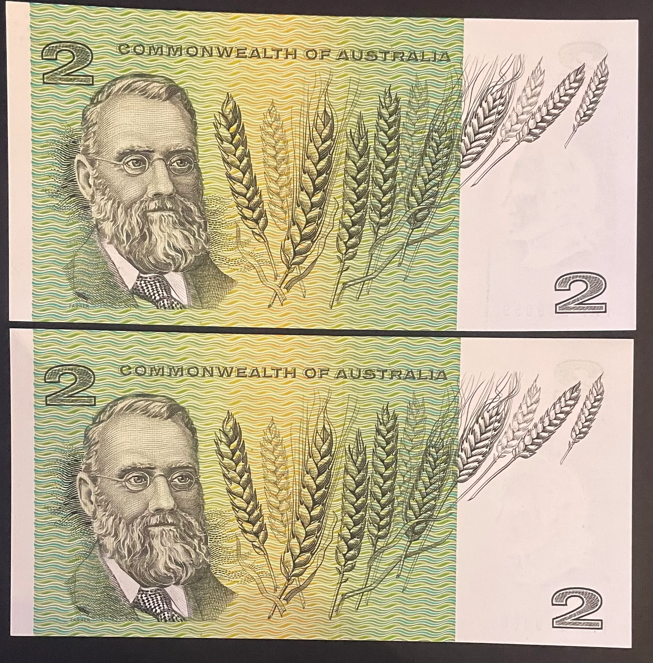 Australia 1966 $2 Coombs Wilson Uncirculated Pair R81 - Image 2