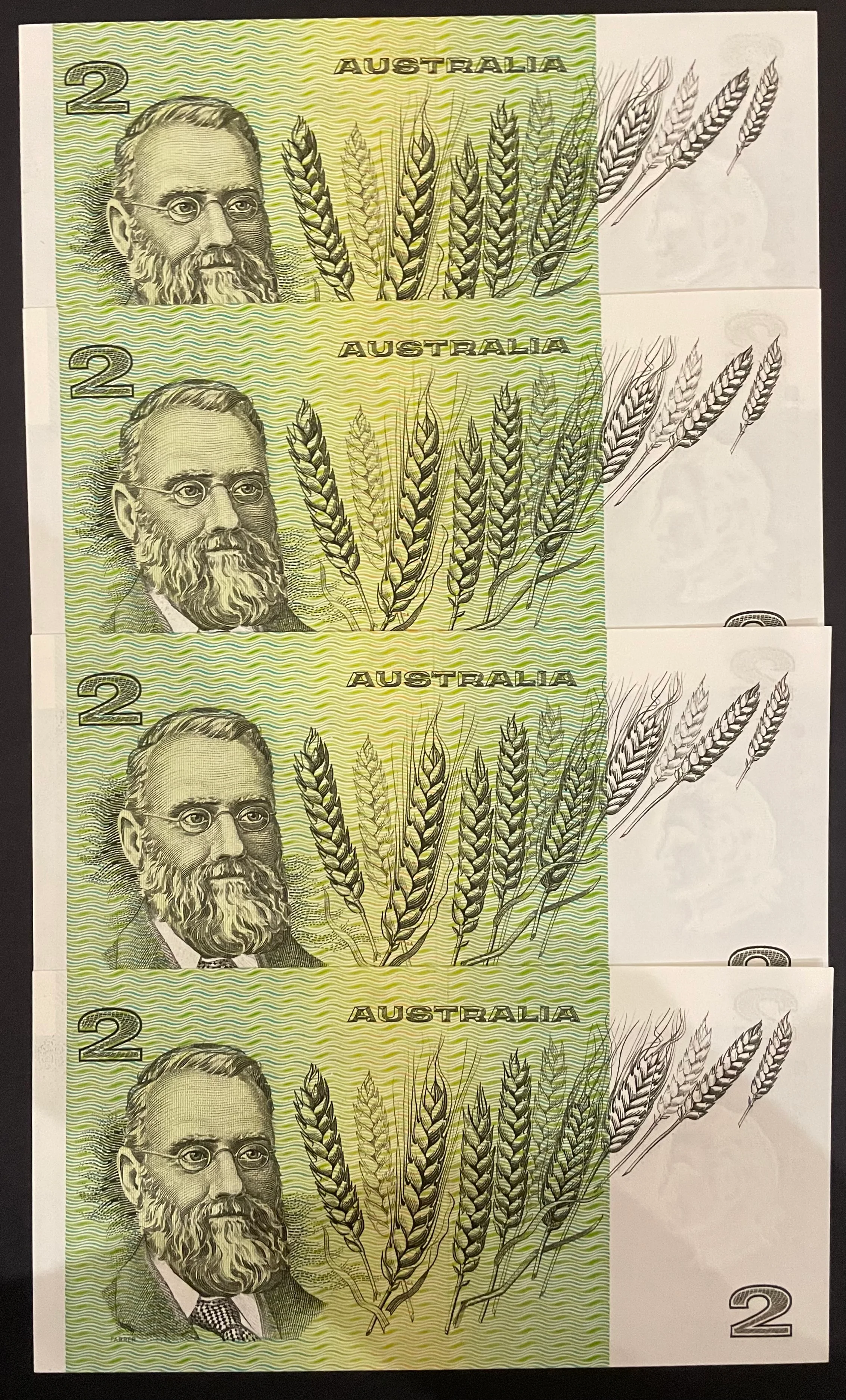 Australia $2 Run Of 4 Consecutive Banknotes aUnc R85 - Image 2