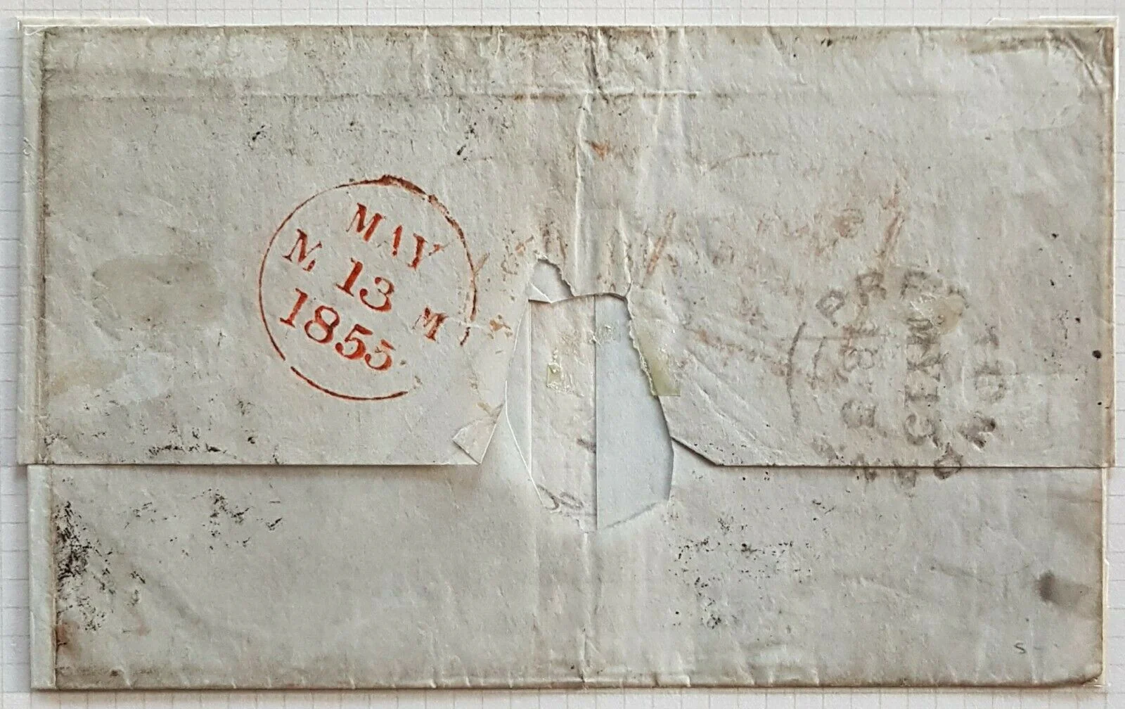 SA, Australian States, GB, 2d strip of 3 used to Edinburgh. Very early usage. - Image 2