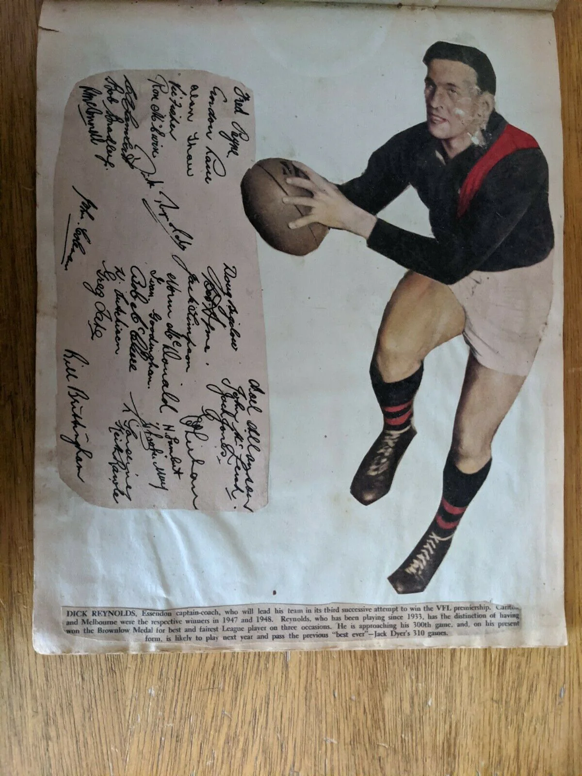 Scrapbook Over 50 Pages. Cigarette Cards, 1949 Argus VFL Photos, VFA, Signatures - Image 12