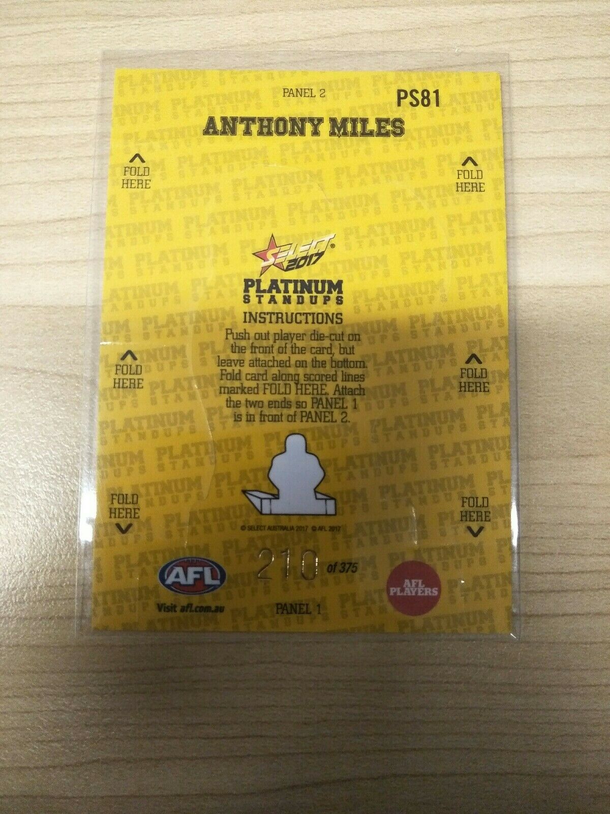 Select 2017 Platinum Standups Anthony Miles Richmond No. 210/375 - Image 2