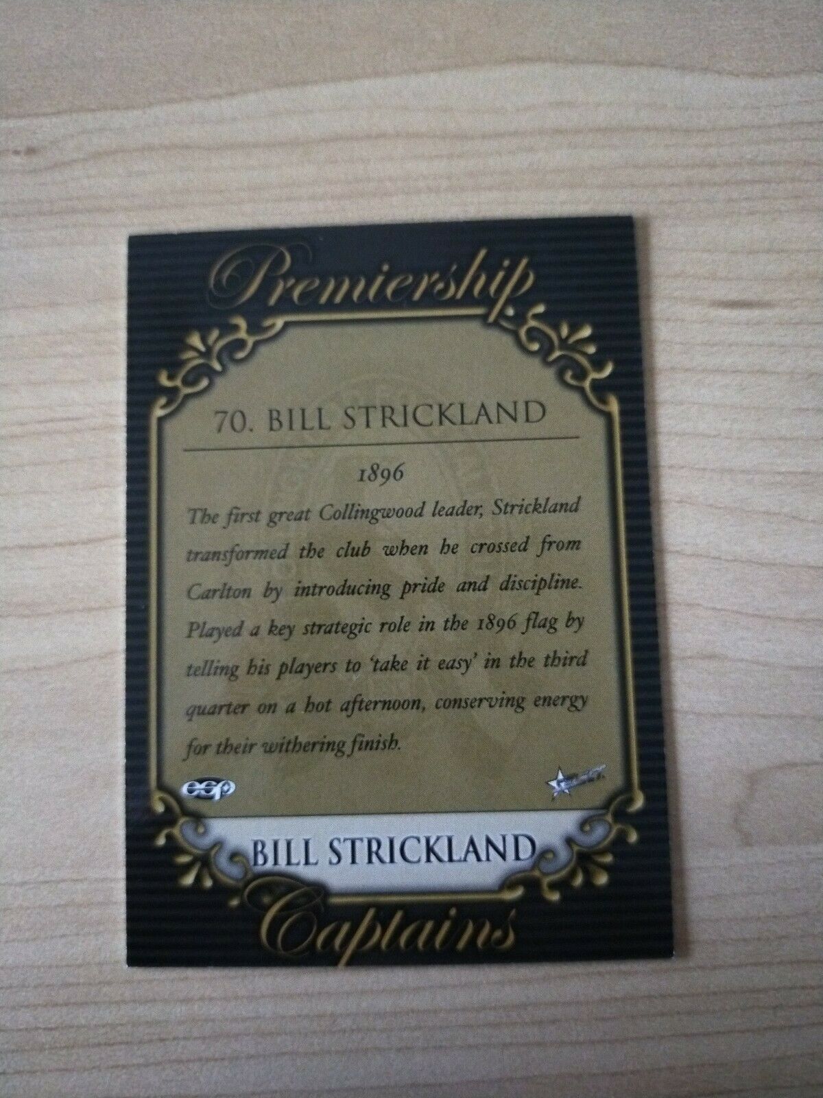 Select ESP Official AFL Collingwood Team Of The Century Bill Strickland (70) - Image 2