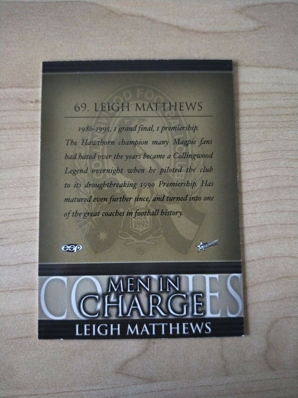 Select ESP Official AFL Collingwood Team Of The Century Leigh Matthews (69) - Image 2