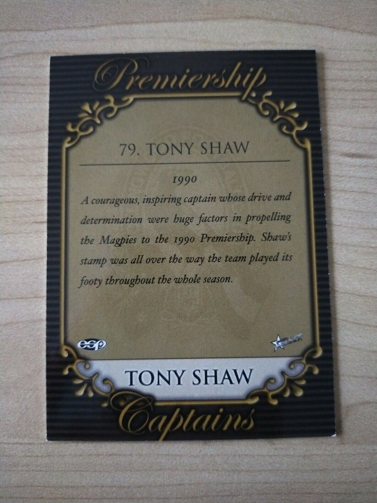 Select ESP Official AFL Collingwood Team Of The Century Tony Shaw (79) - Image 2