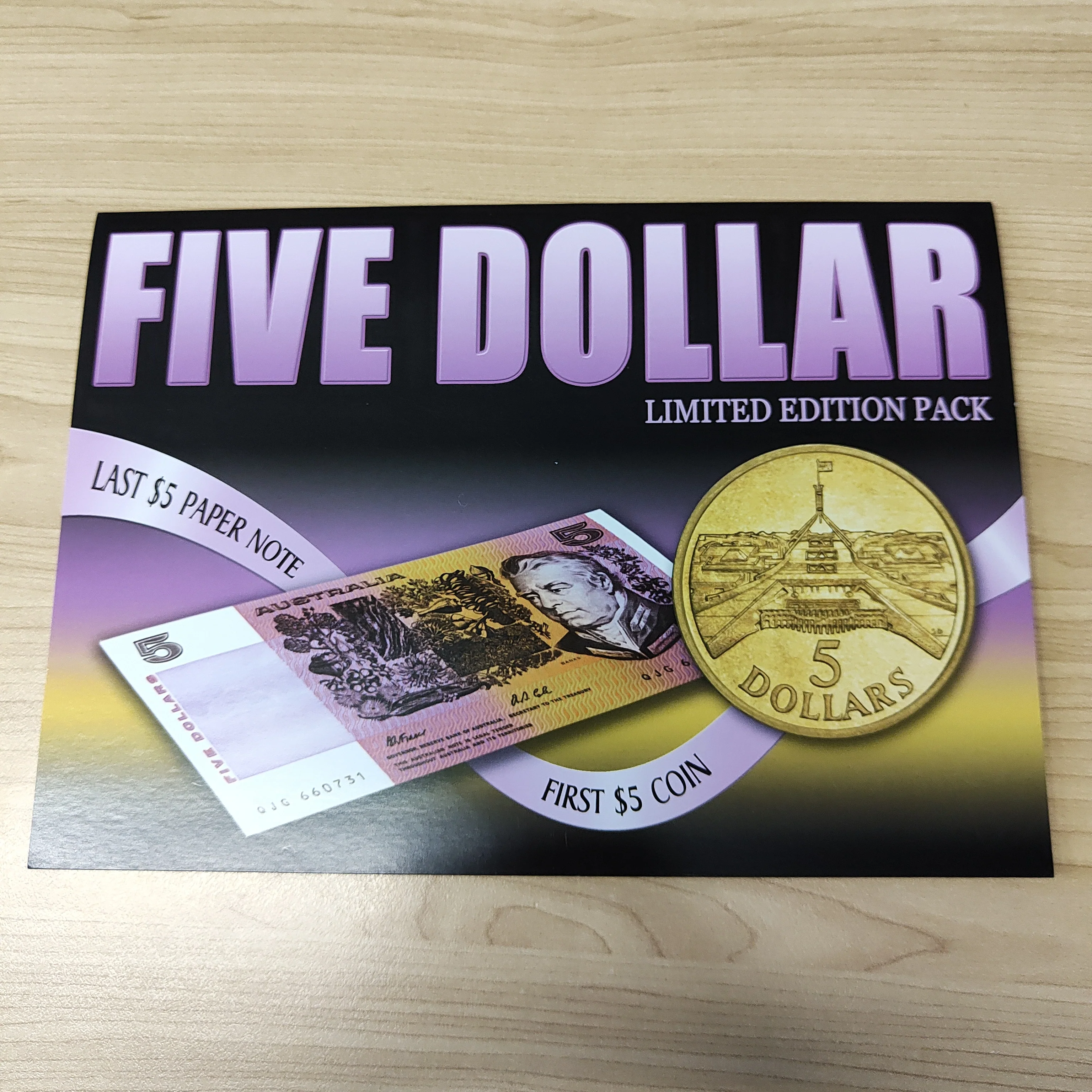 Sherwood 2007 Five Dollar Limited Edition Pack Last $5 Note First $5 Coin Folder