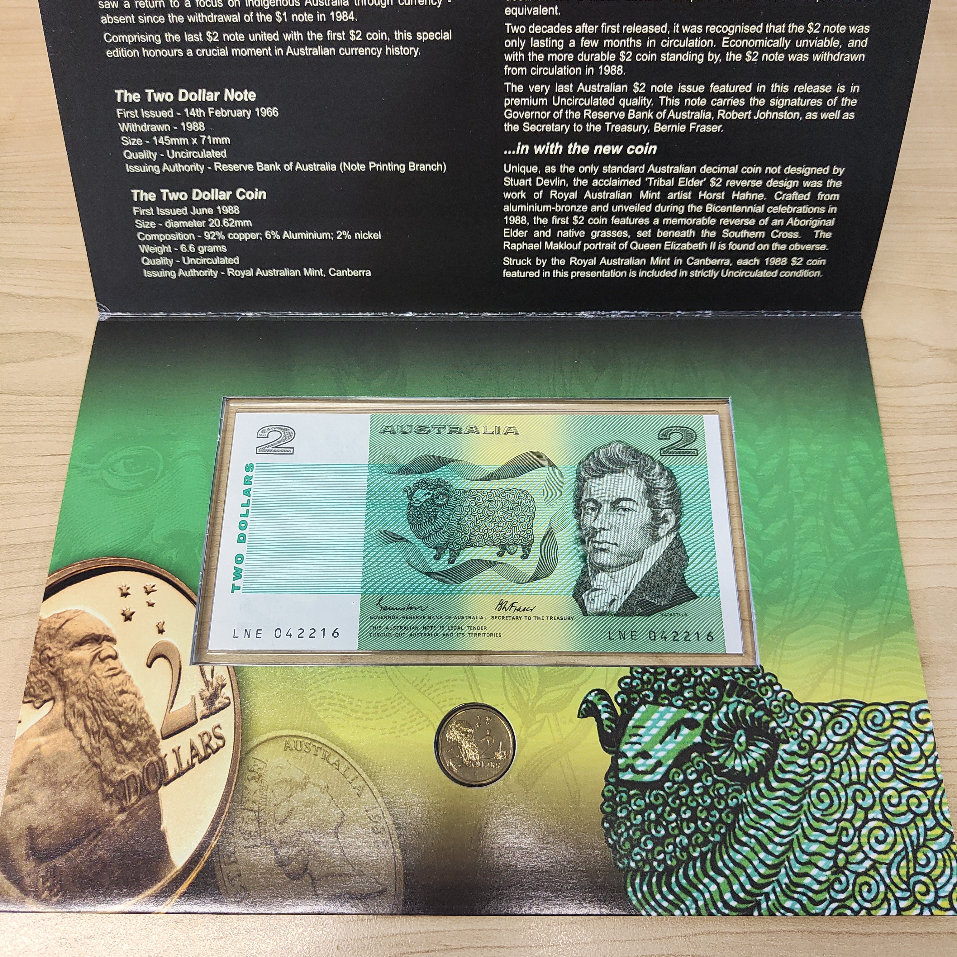 Sherwood 2009 Two Dollar Limited Edition Pack Last $2 Note First $2 Coin Folder - Image 3