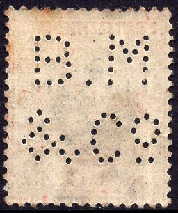 Straits Settlements Malayan States SG 121 $5 dull green & brown-orange KGV Perfin - Image 2