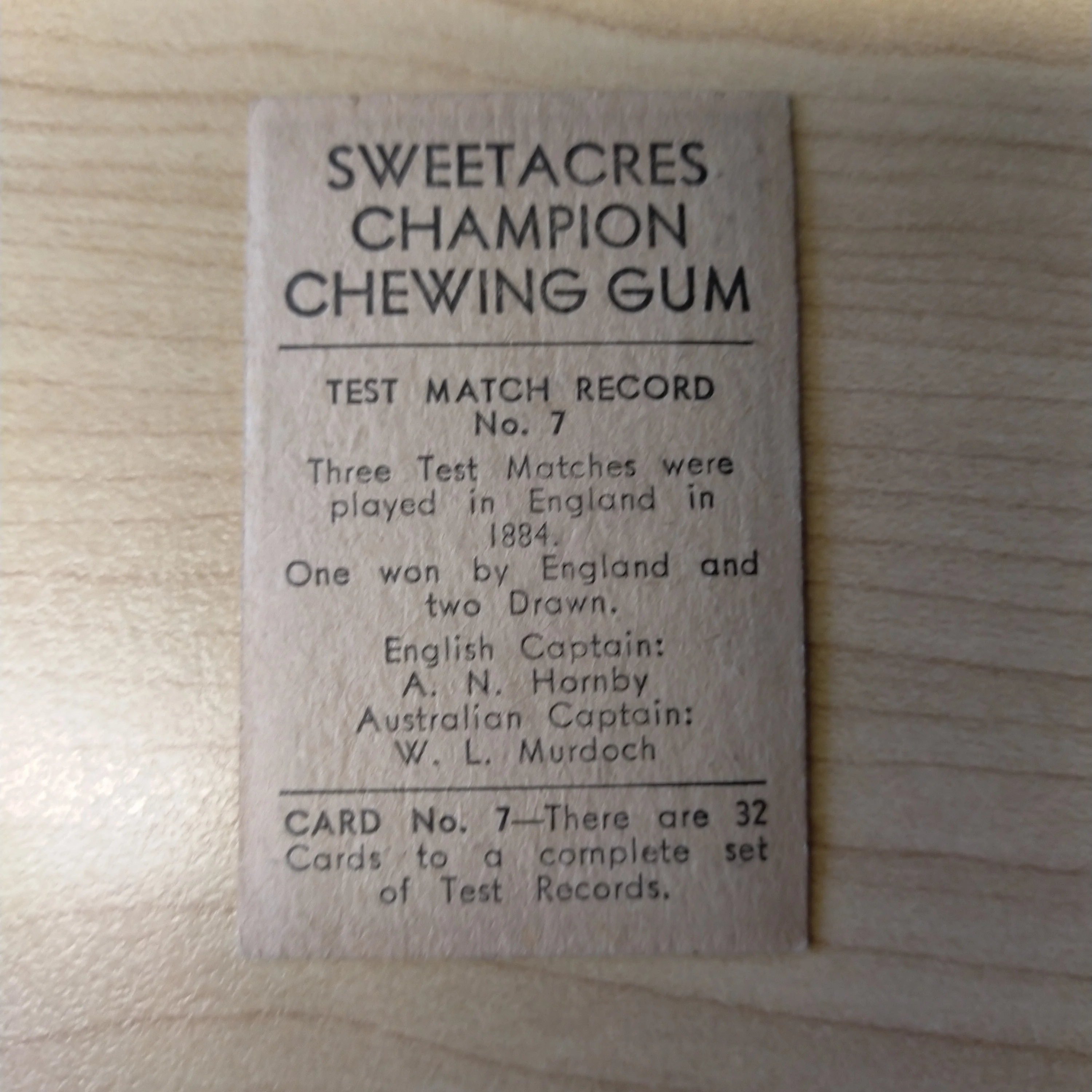 Sweetacres Champion Chewing Gum G Duckworth Test Match Records Cricket Cigarette Card No.7 - Image 2