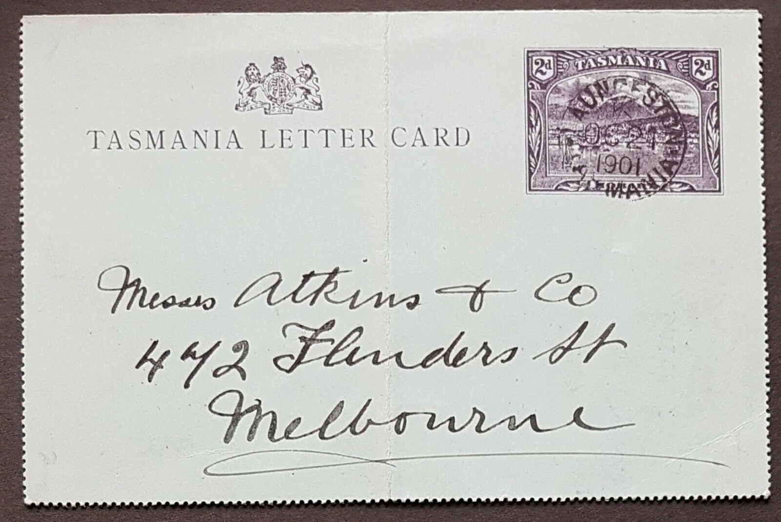 Tasmania Australian States 2d Scenic Letter Card Tasmania Mine Beaconsfield U - Image 2