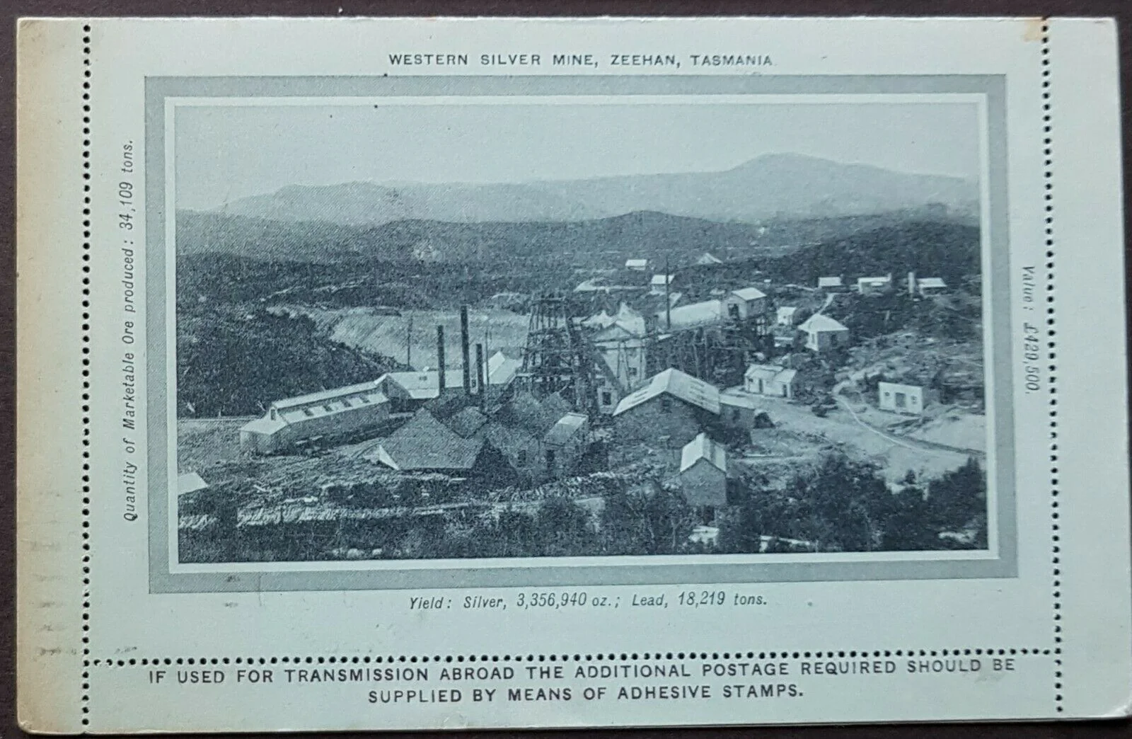 Tasmania Australian States 2d Scenic Letter Card Western silver mine Zeehan - Image 2