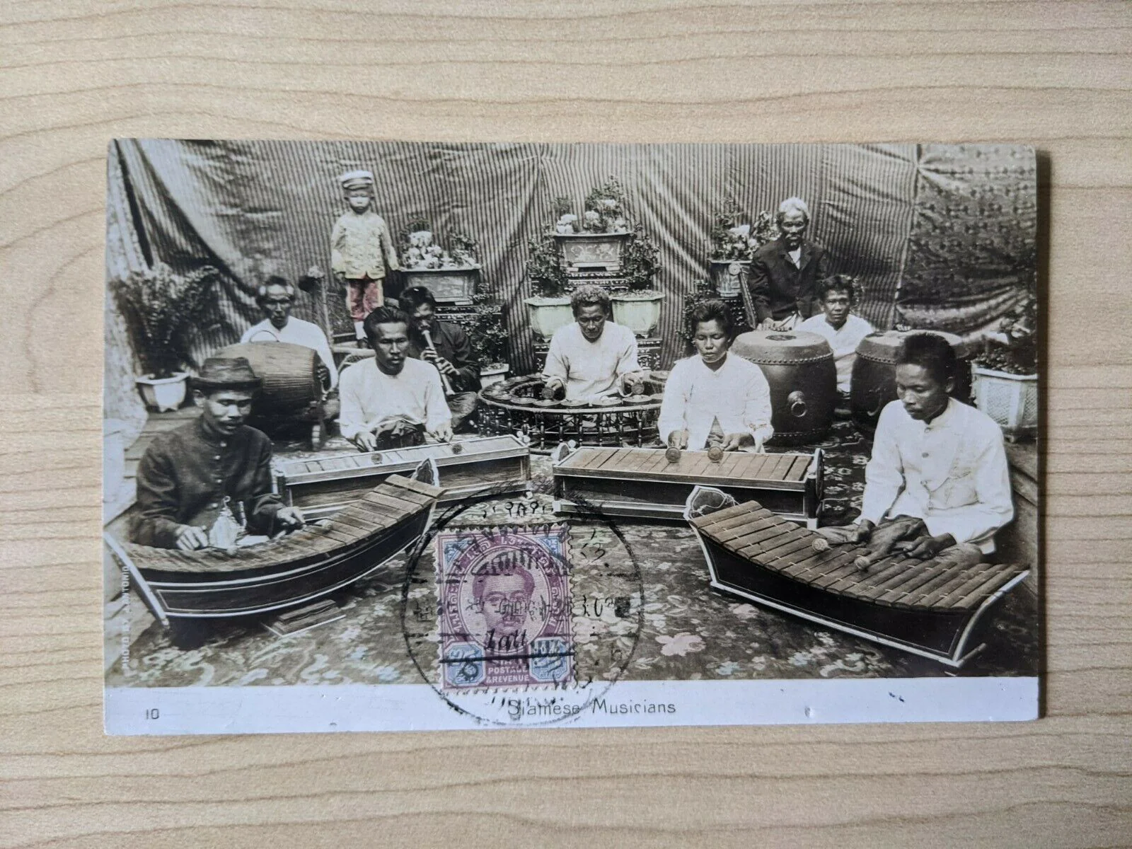 Thailand Postcard Siamese Musicians Mint Postal Revenue Stamp