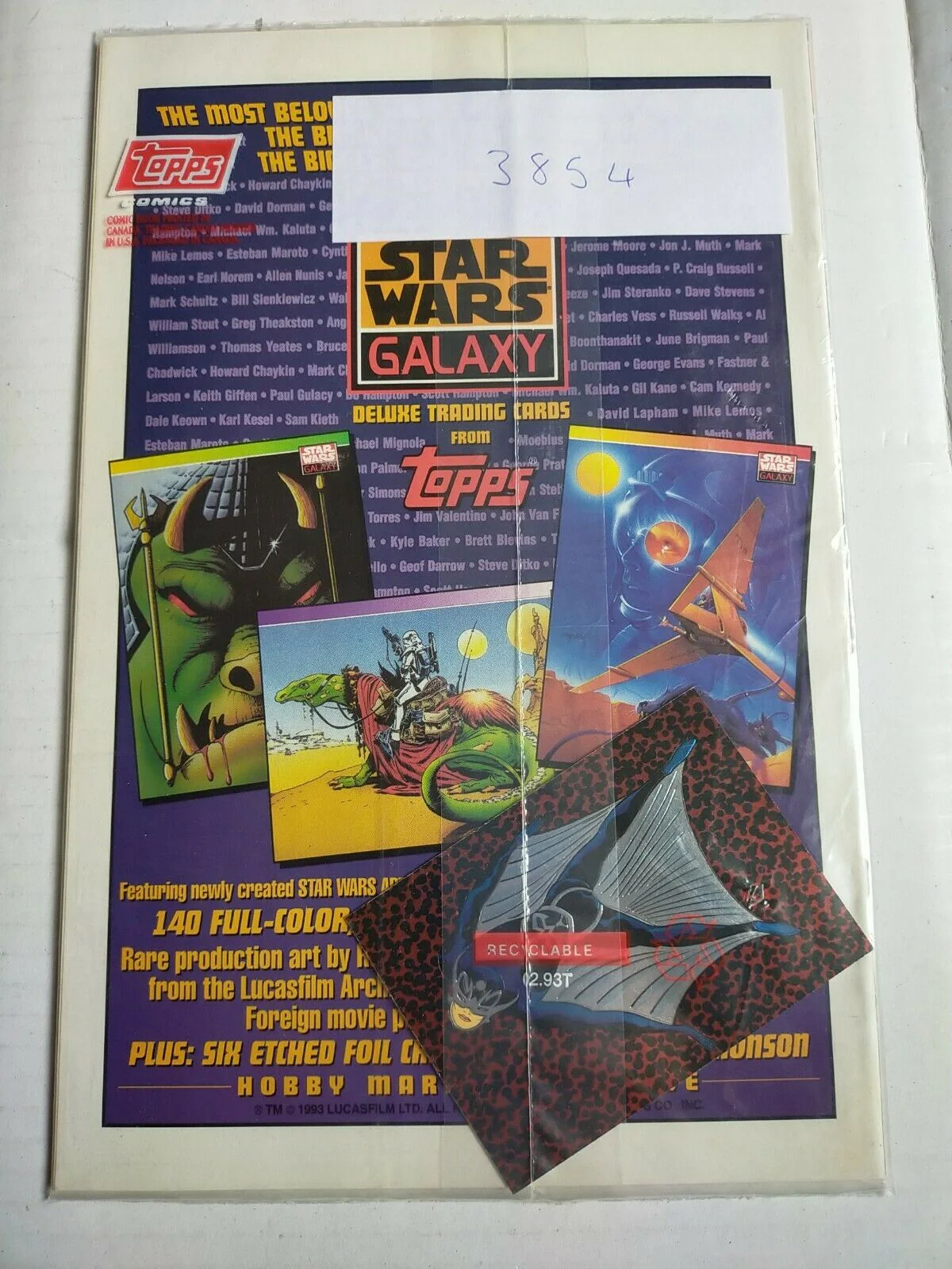 Topps Comics 1993 Nightglider 1 of 1 in original packaging with trading card - Image 2