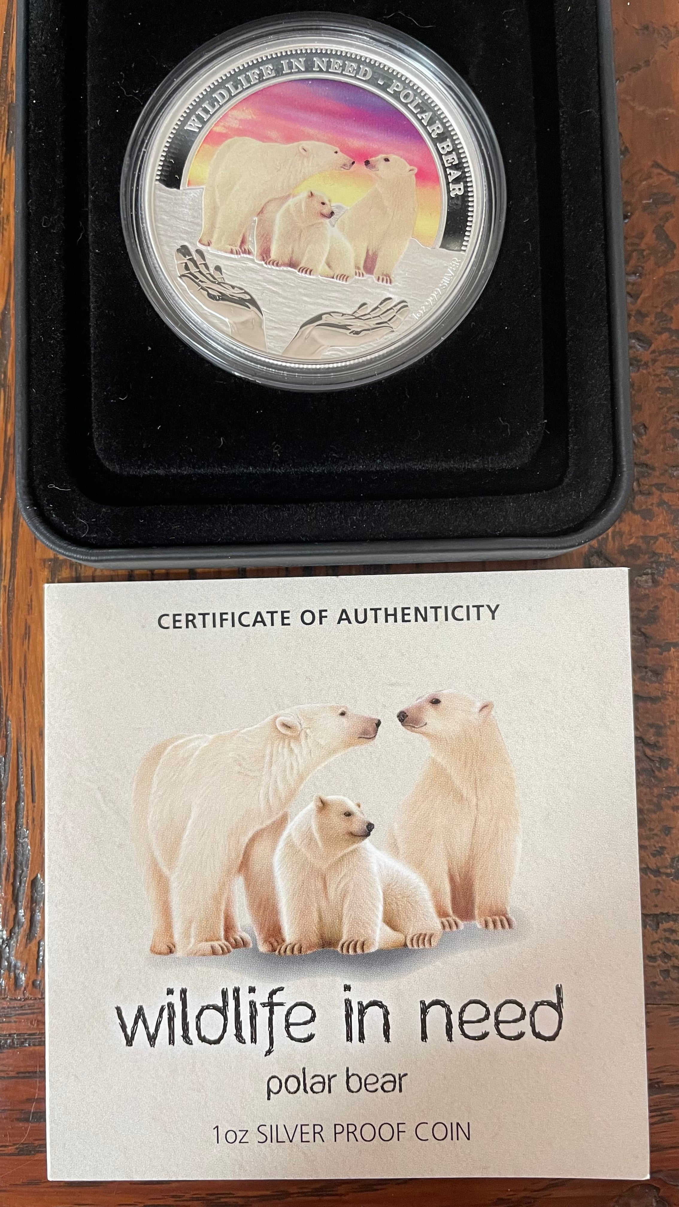 Tuvalu 2012 Perth Mint Coloured $1 Bear Silver 1oz Proof Coin