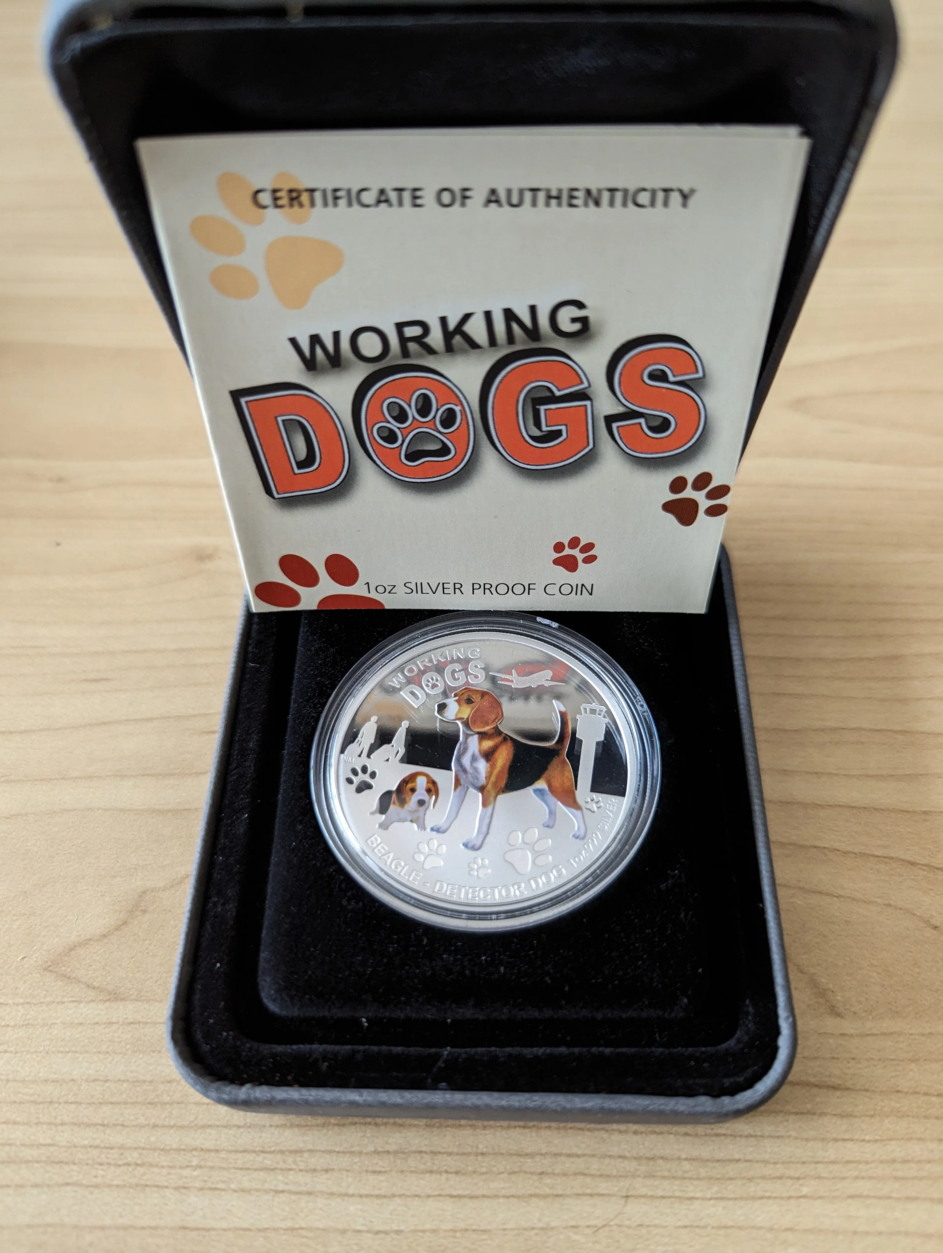 Tuvalu 2011 Perth Mint $1 Working Dogs Beagle 1oz Silver Proof Coin