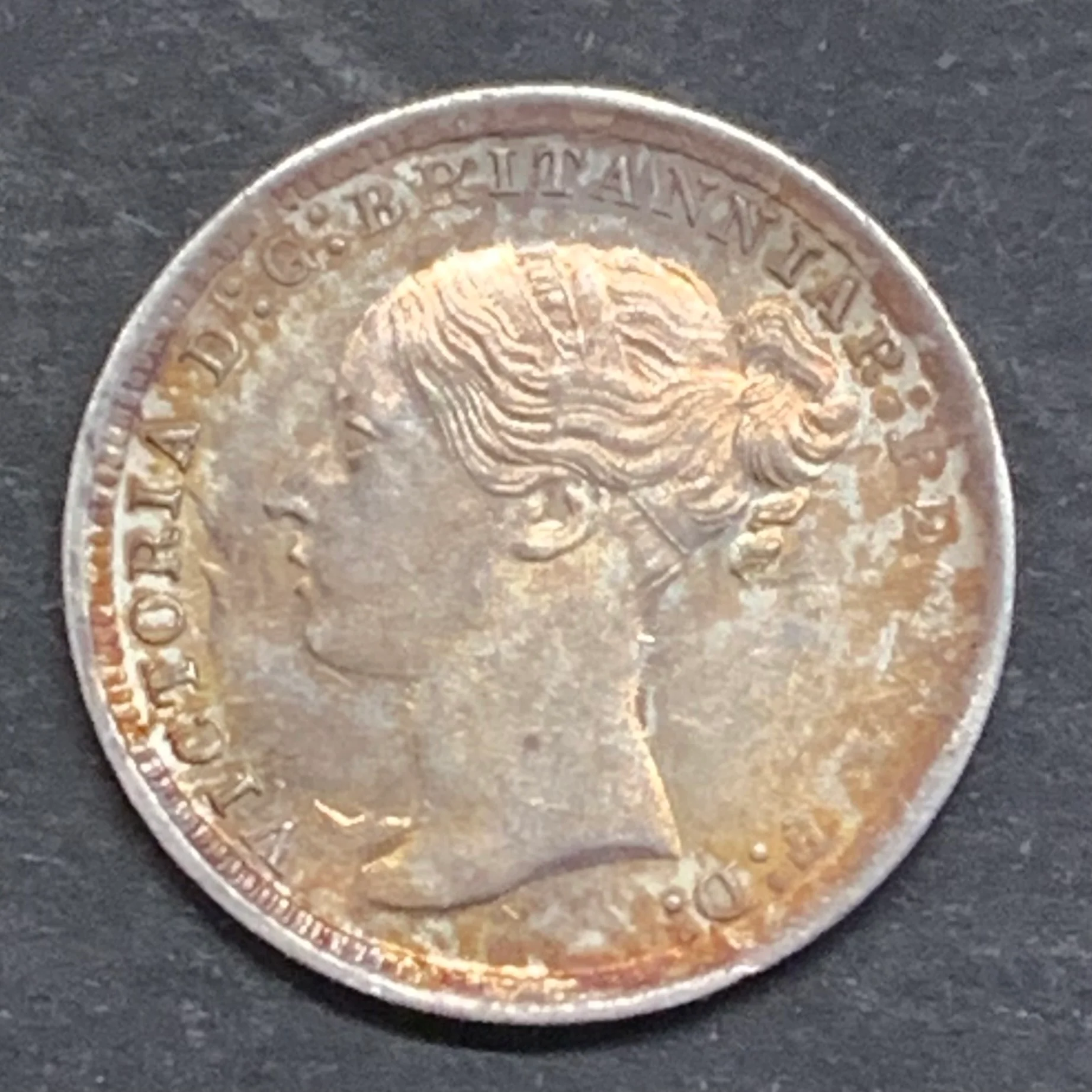 UK Great Britain 1871 Queen Victoria Maundy 3d Three Pence Coin EF - Image 2