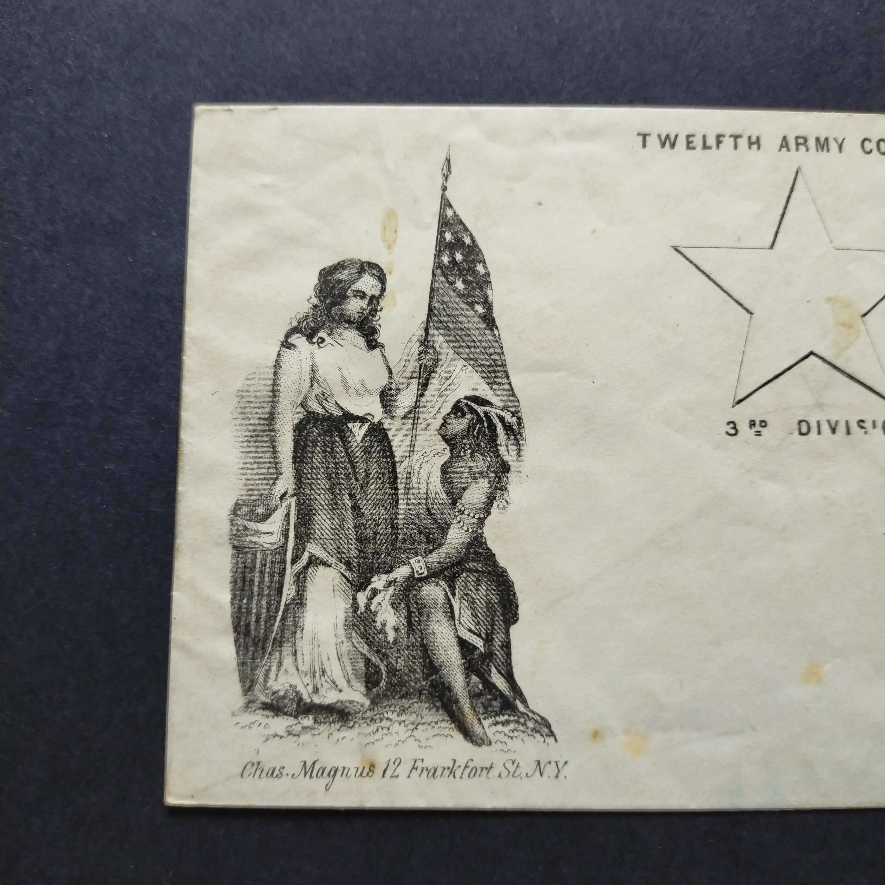 USA American Civil War Union Propaganda Cover "Twelfth Amry Corps 3rd Division" With Cartoon - Image 3